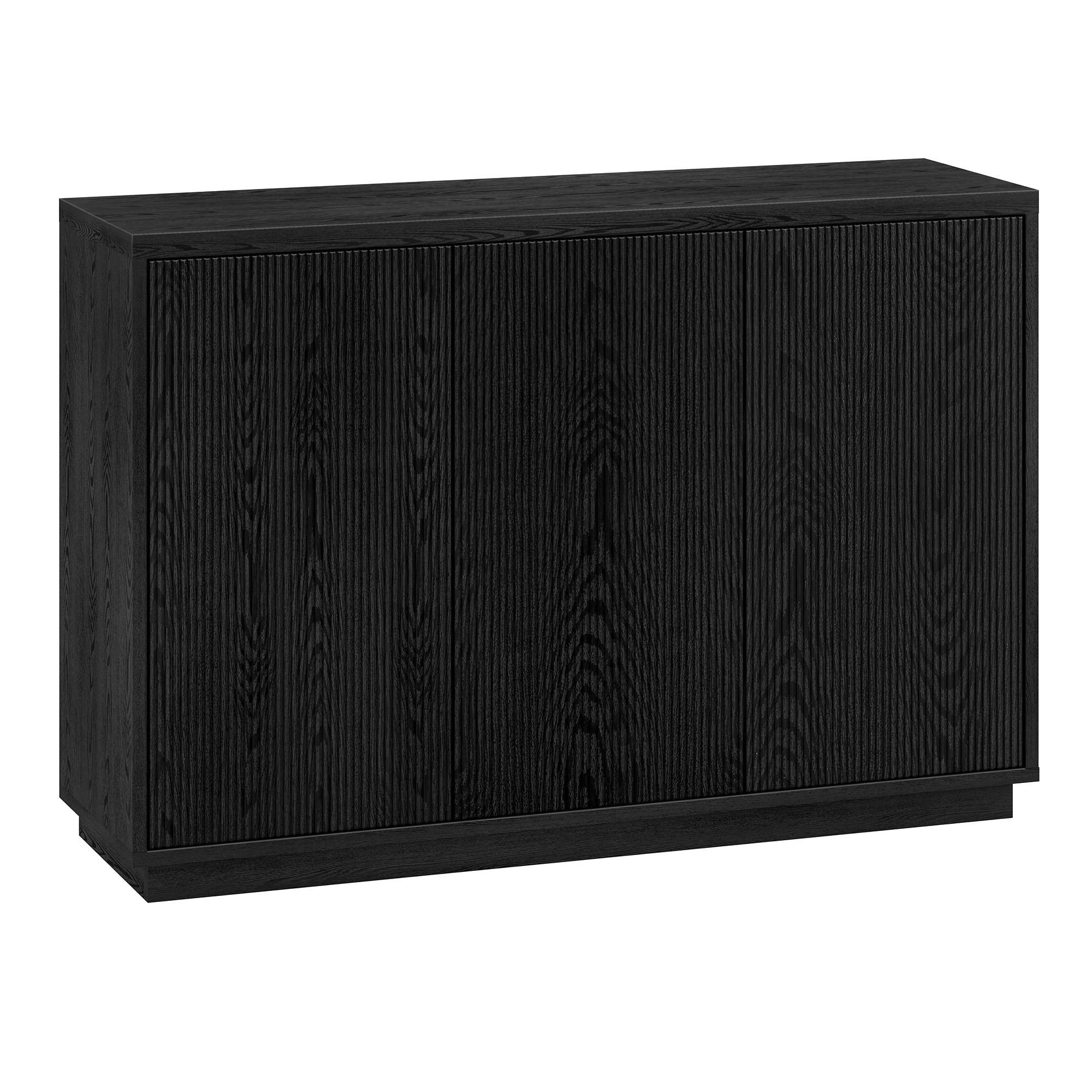 Evelyn&Zoe Alston 48" Wide Rectangular Buffet Table, Black Grain