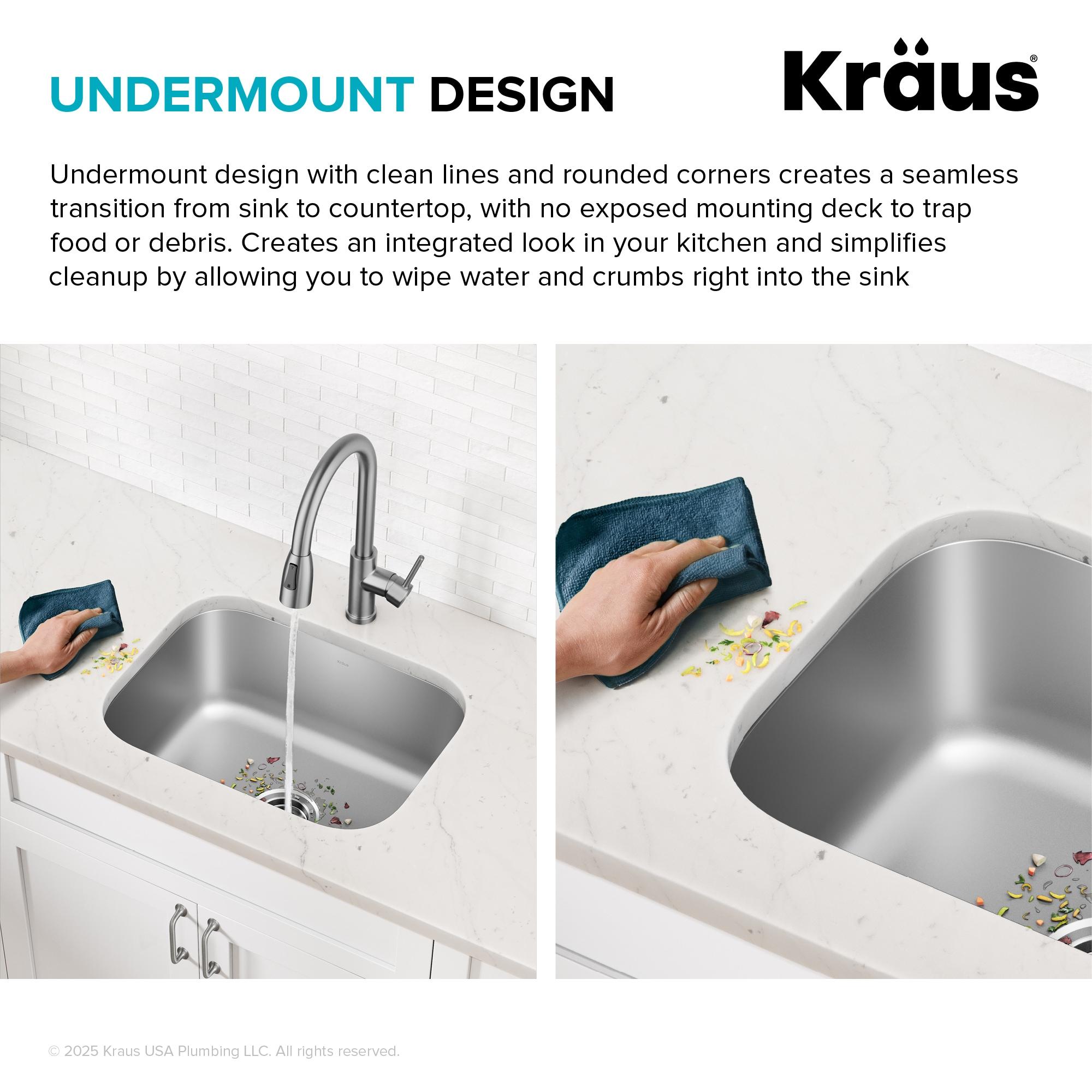 KRAUS Premier Undermount Single Bowl 18-Gauge Stainless Steel Kitchen Sink