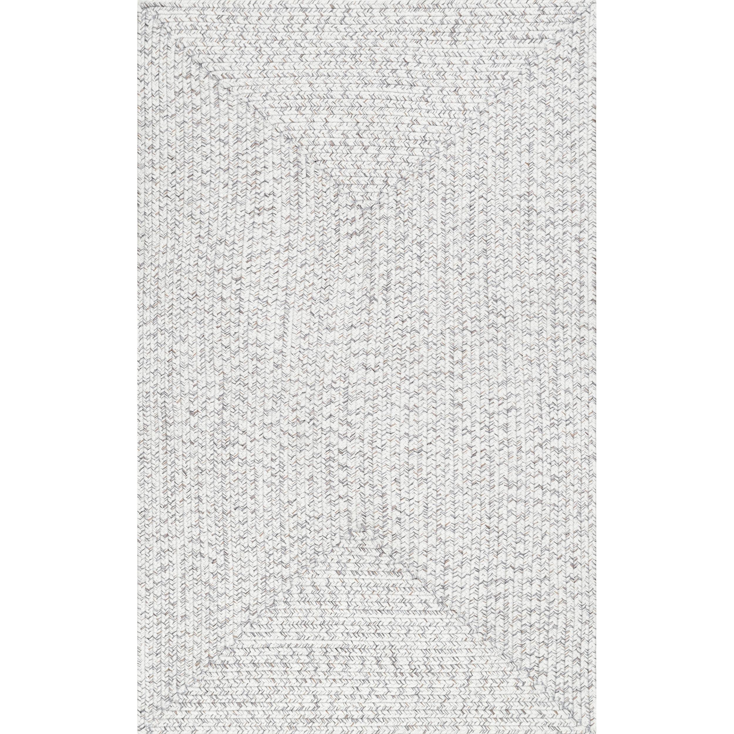 nuLOOM Wynn Braided Indoor/Outdoor Ivory 8' Casual Square Rug