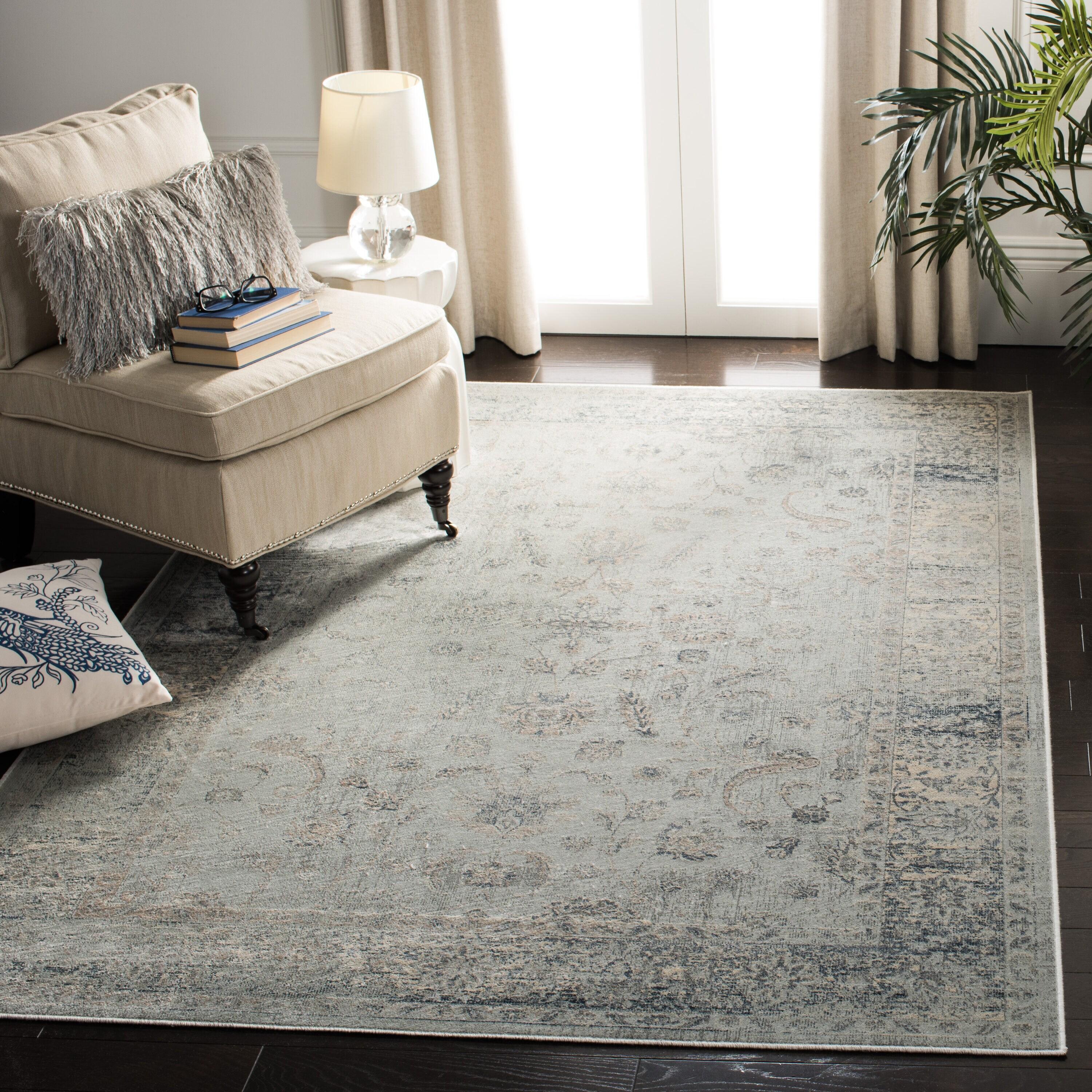 Vintage VTG120 Power Loomed Indoor Area Rug - Light Blue - 8'x10' - Safavieh.