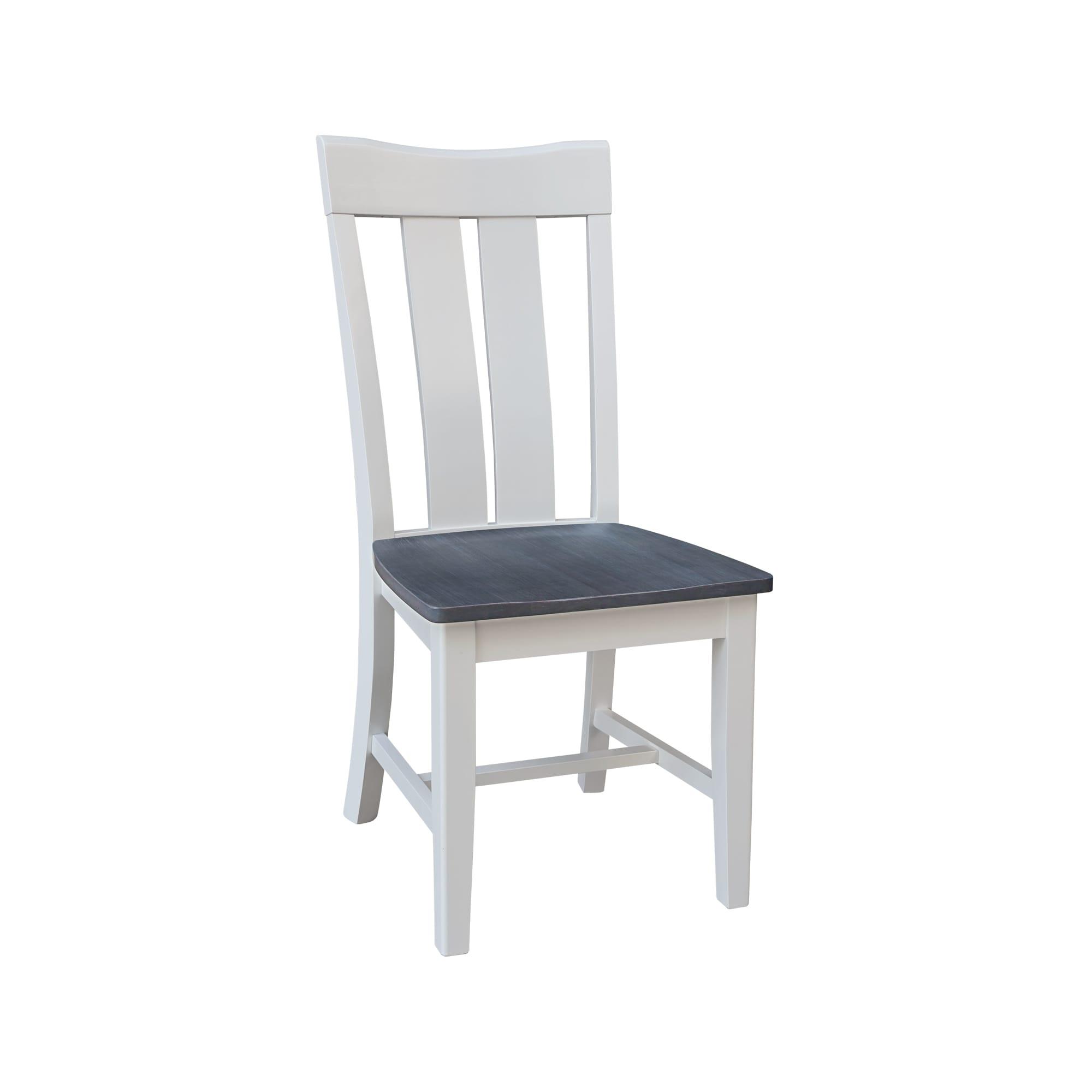 International Concepts Ava Solid Wood Dining Side Chair in White (Set of 2)