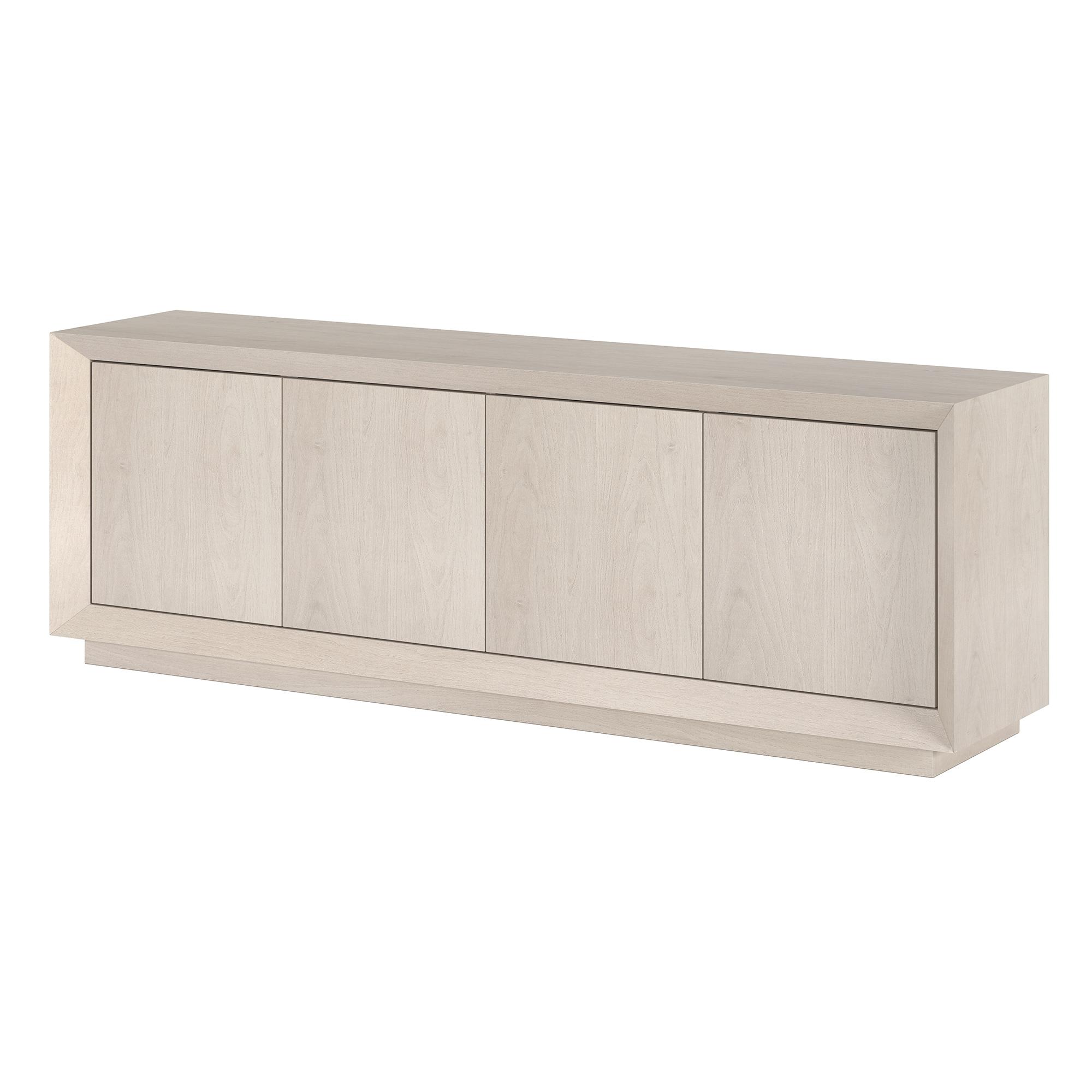 Evelyn&Zoe Oswald Rectangular TV Stand for TV's up to 75", Alder White