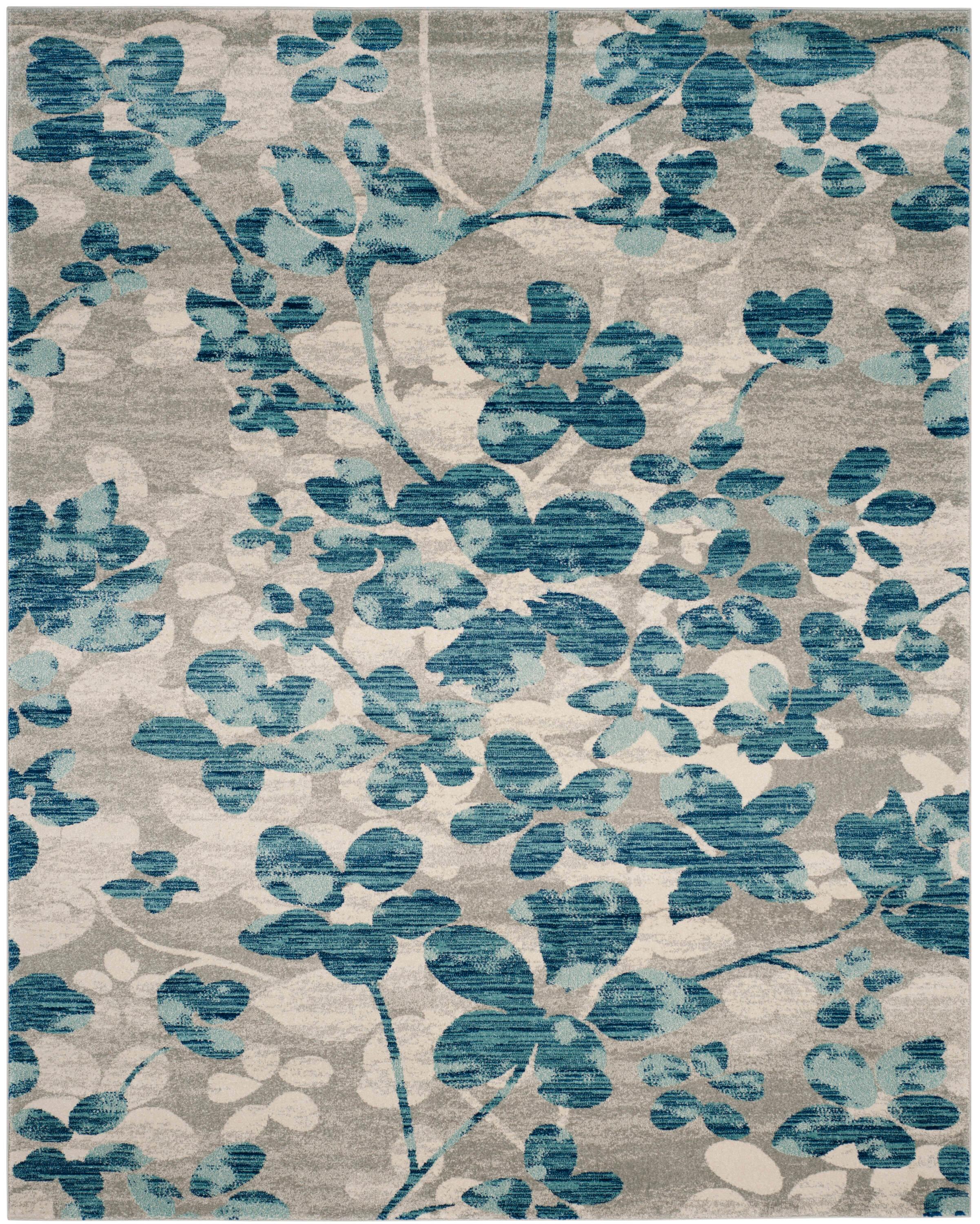 Evoke EVK236 Power Loomed Area Rug - Grey/Light Blue - 8'9"x11'9" - Safavieh.
