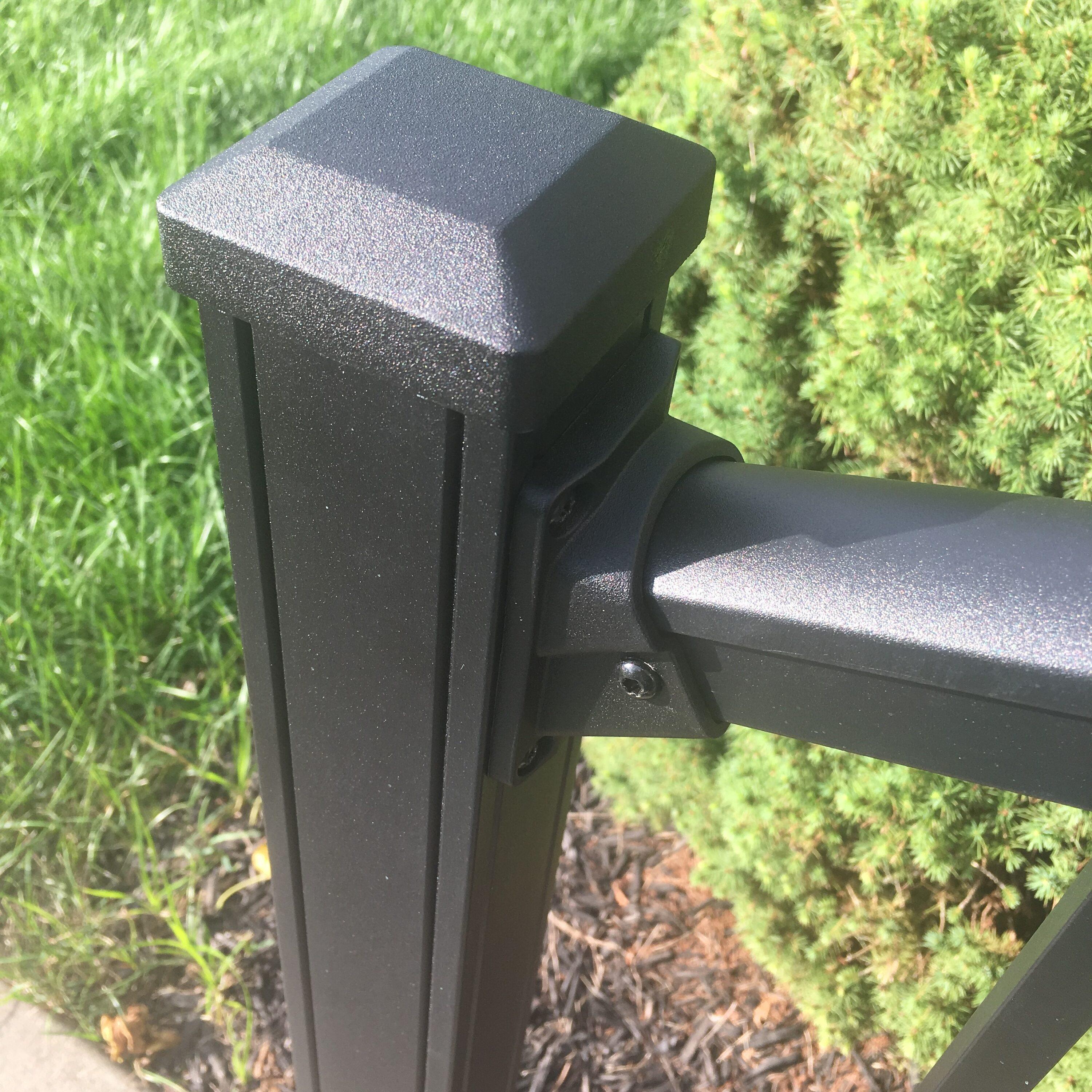 Weatherables 2-1/2-in x 2-1/2-in x 3-1/4-ft Textured Black Aluminum Deck Post