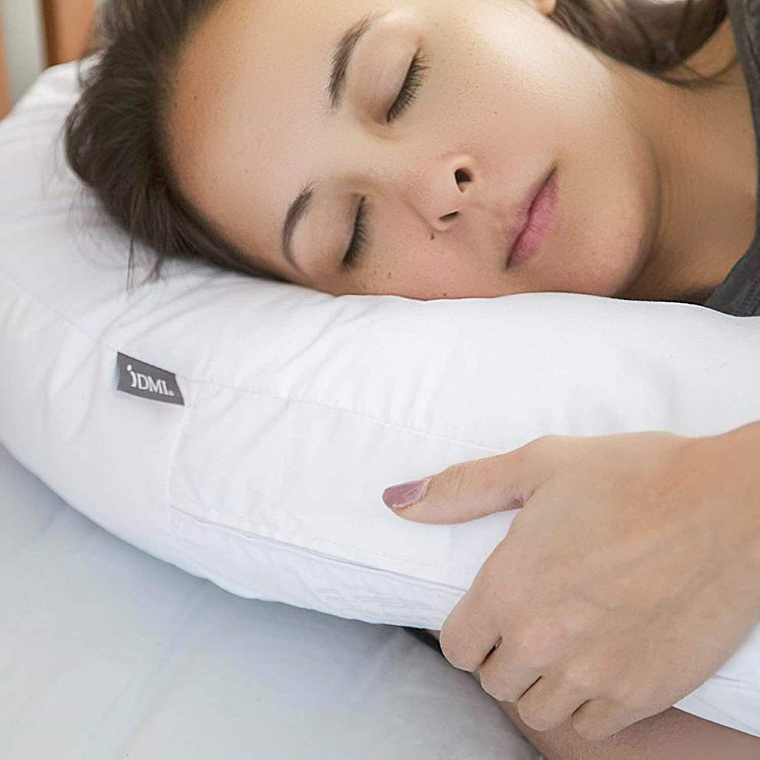 DMI Body Pillow, Side Sleeper Pillow and Pregnancy Pillow with Contoured Support for Neck, Back, Hip, Joint Pain and Sciatica Relief with Removable Washable Cover, Firm, Full Body Pillow