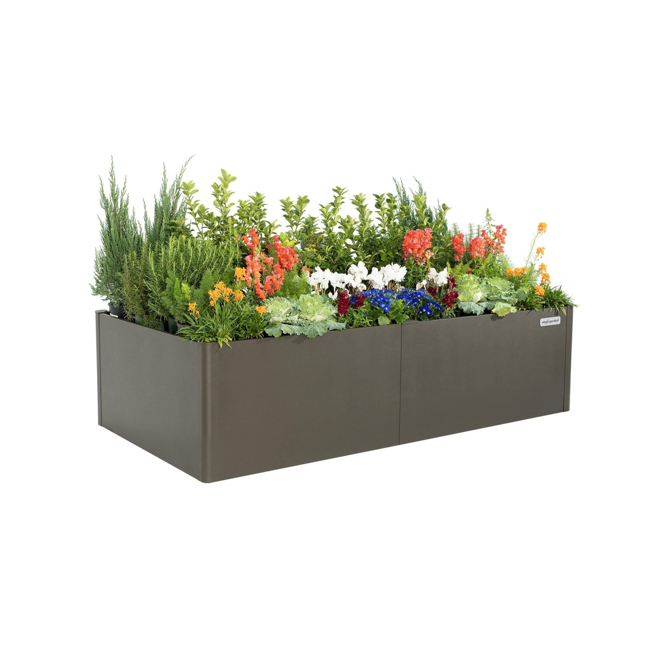 Modern 17" Tall Metal Outdoor Long Planter Box