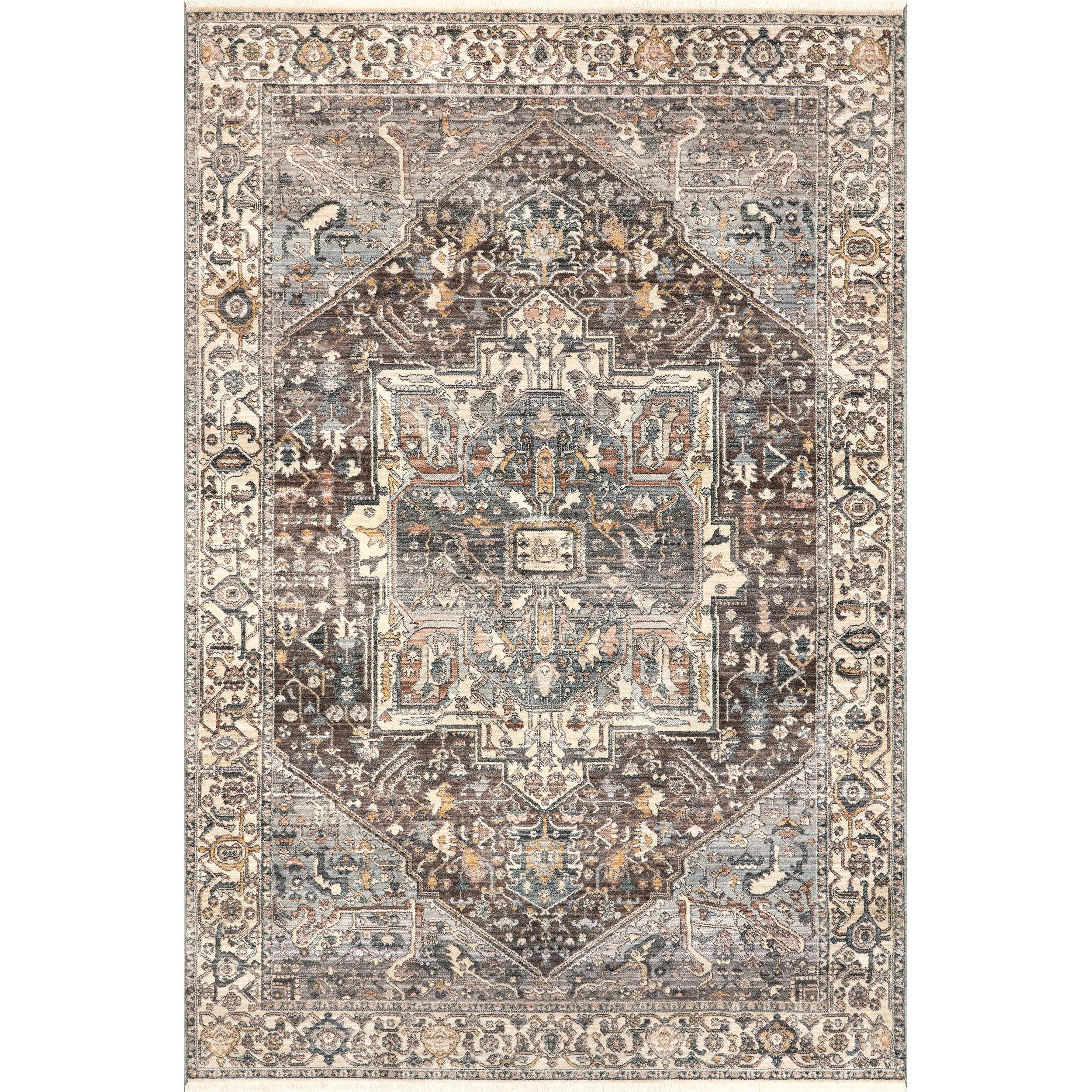 Nuloom Harriet Oriental/Persian 7x9 Indoor Area Rug for Living Room Bedroom Dining Room Kitchen, Dark Grey/Multicolor