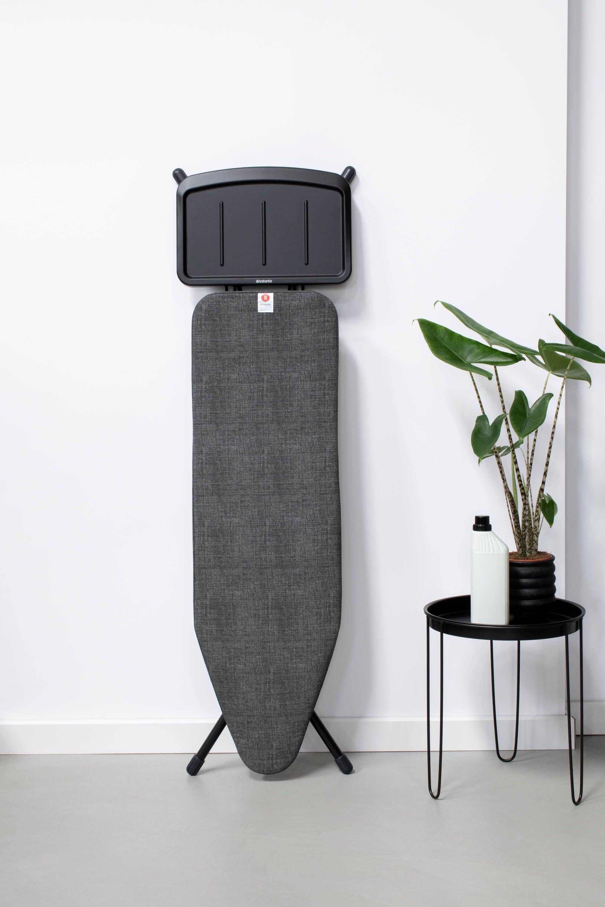 Brabantia Black Freestanding Folding Ironing Board with Metal Steam Unit Holder