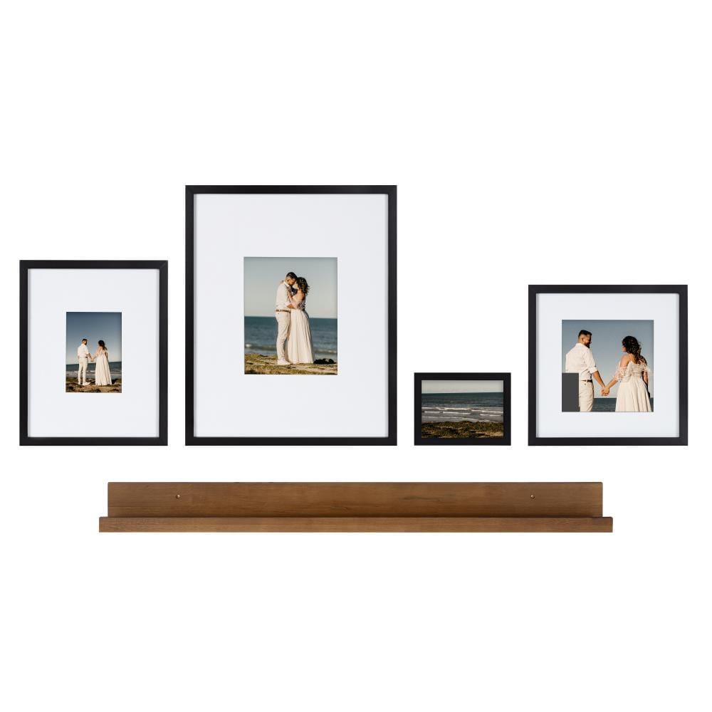 5pc Gallery Frame Box Set Rustic Brown - Kate & Laurel All Things Decor: Wall Ledge, Wood Material, Multi-Size