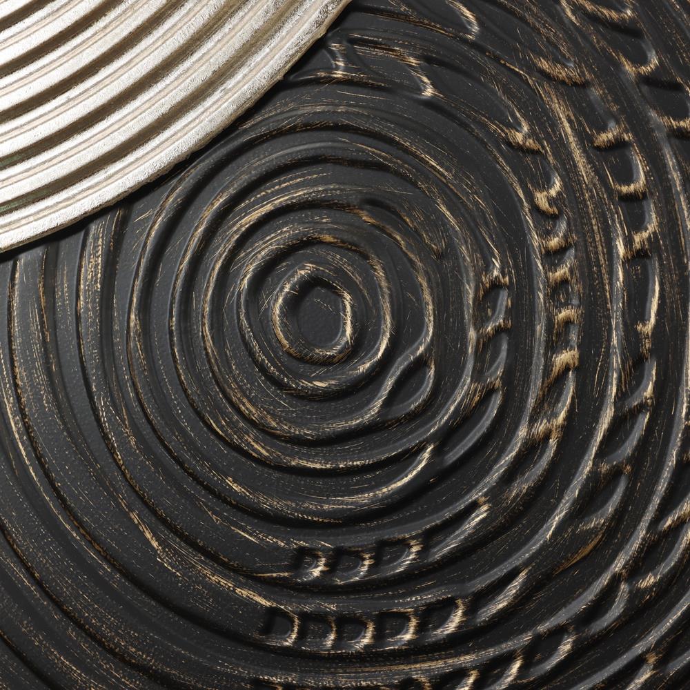 LuxenHome 2-Pc Earth Tone Circles Abstract Rectangular Metal Wall Decor Set Multicolored