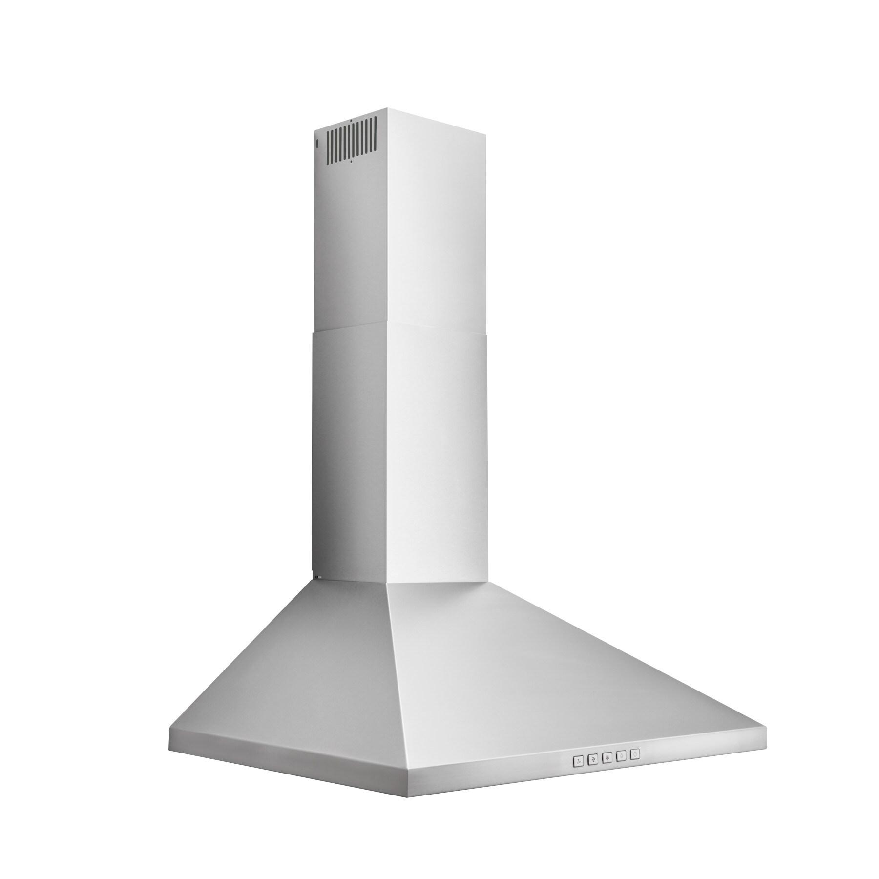 Broan-NuTone 24" Pyramidal Chimney Range Hood with LED Lighting, Convertible Wall-Mount Kitchen Chimney Vent Hood, 450 Max CFM, Stainless Steel