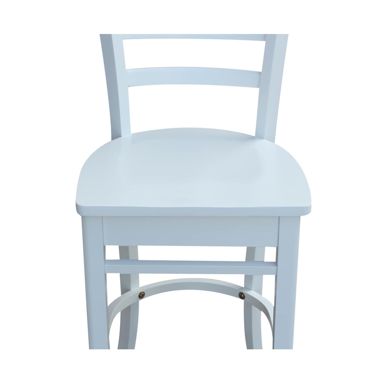 24" Emily Counter Height Barstool White - International Concepts: Hardwood Frame, Ladder-Back Design, Kitchen-Compatible