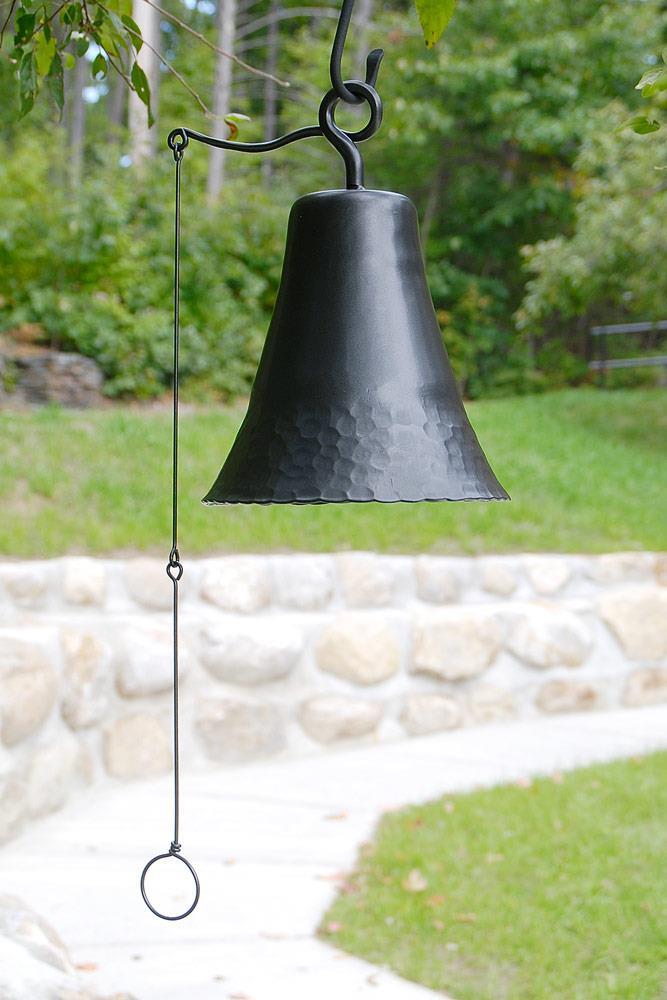 Large Wrought Iron Old Time Farmhouse Style Bell Black - ACHLA Designs: Weather-Resistant, No Assembly Required