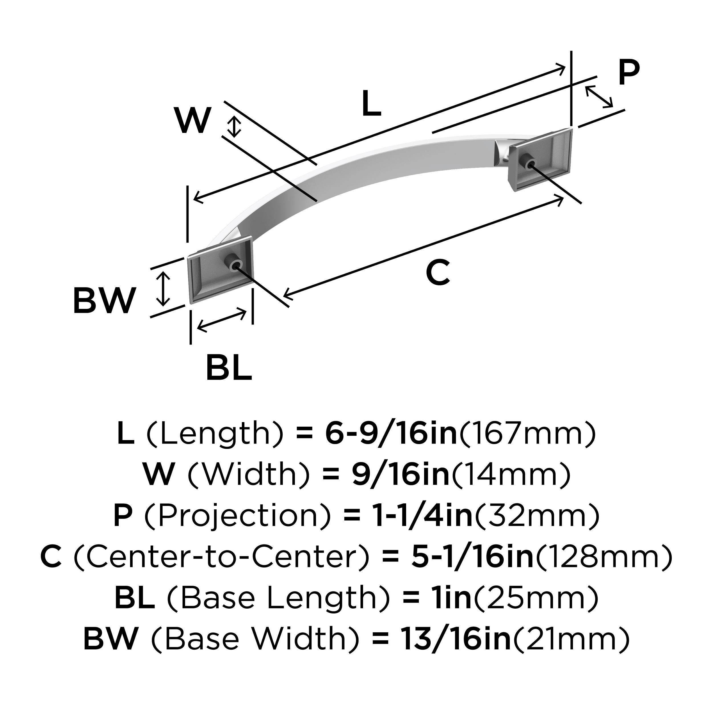 Amerock Candler 5-1/16 inch (128mm) Center-to-Center Polished Chrome Cabinet Pull