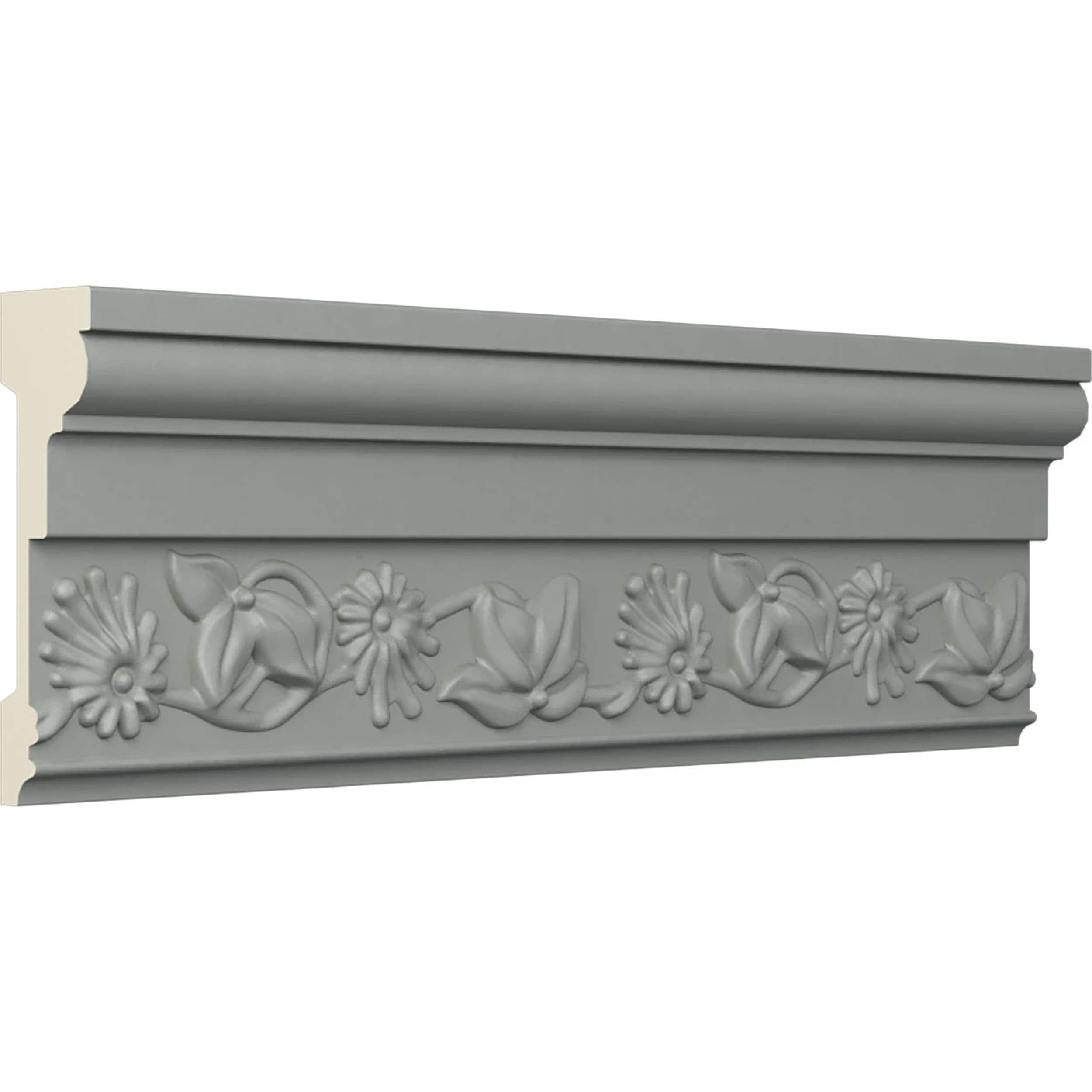 Ekena Millwork Endurathane Dylan Spring Chair Rail, 4"H x 1 1/8"P x 94 1/2"L, (6 3/8"Repeat), Factory Primed (8-Pack) (Set of 8)