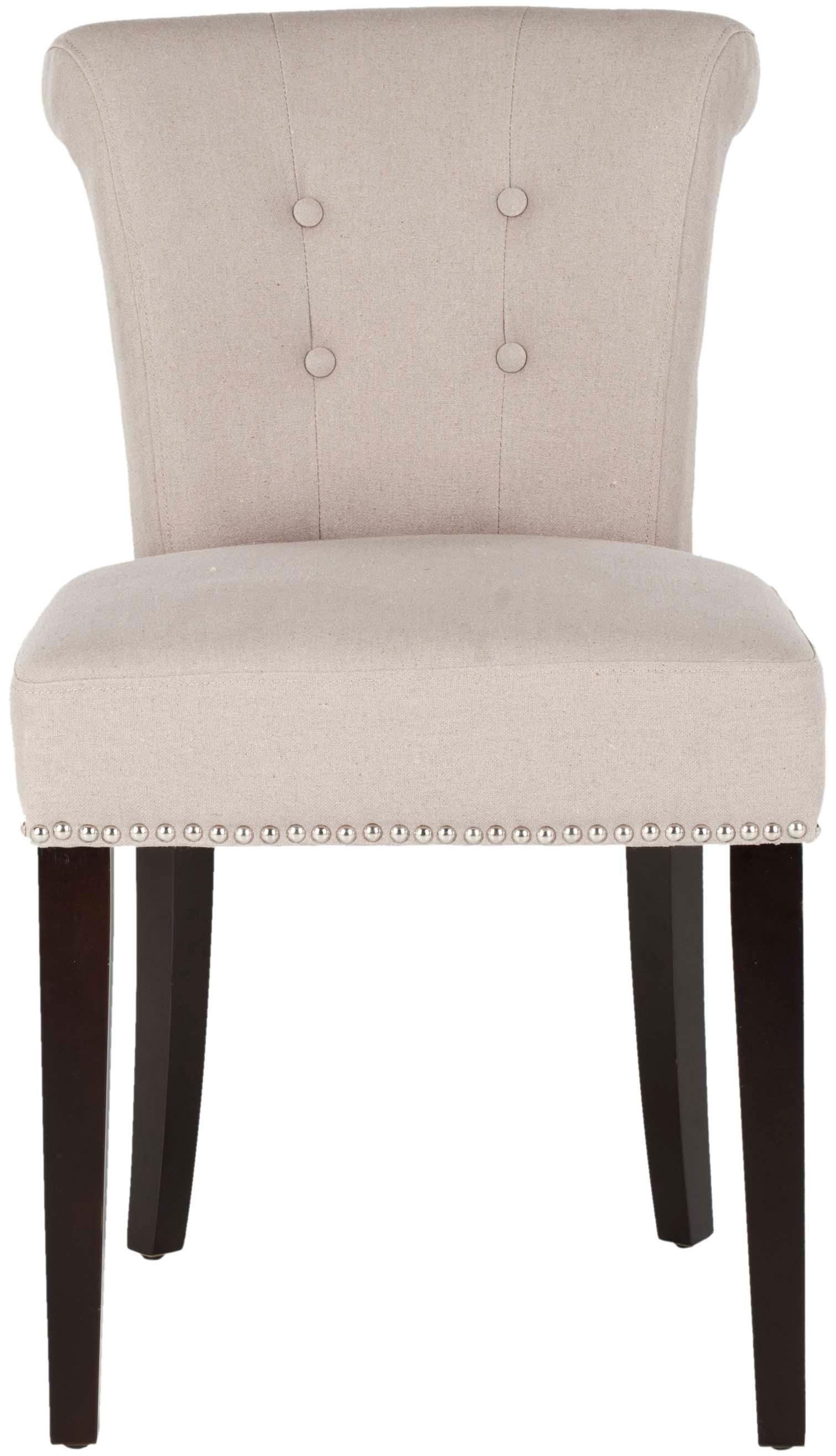 Sinclair 21''H Ring Chair (Set Of 2) with Silver Nail Heads - Taupe - Safavieh