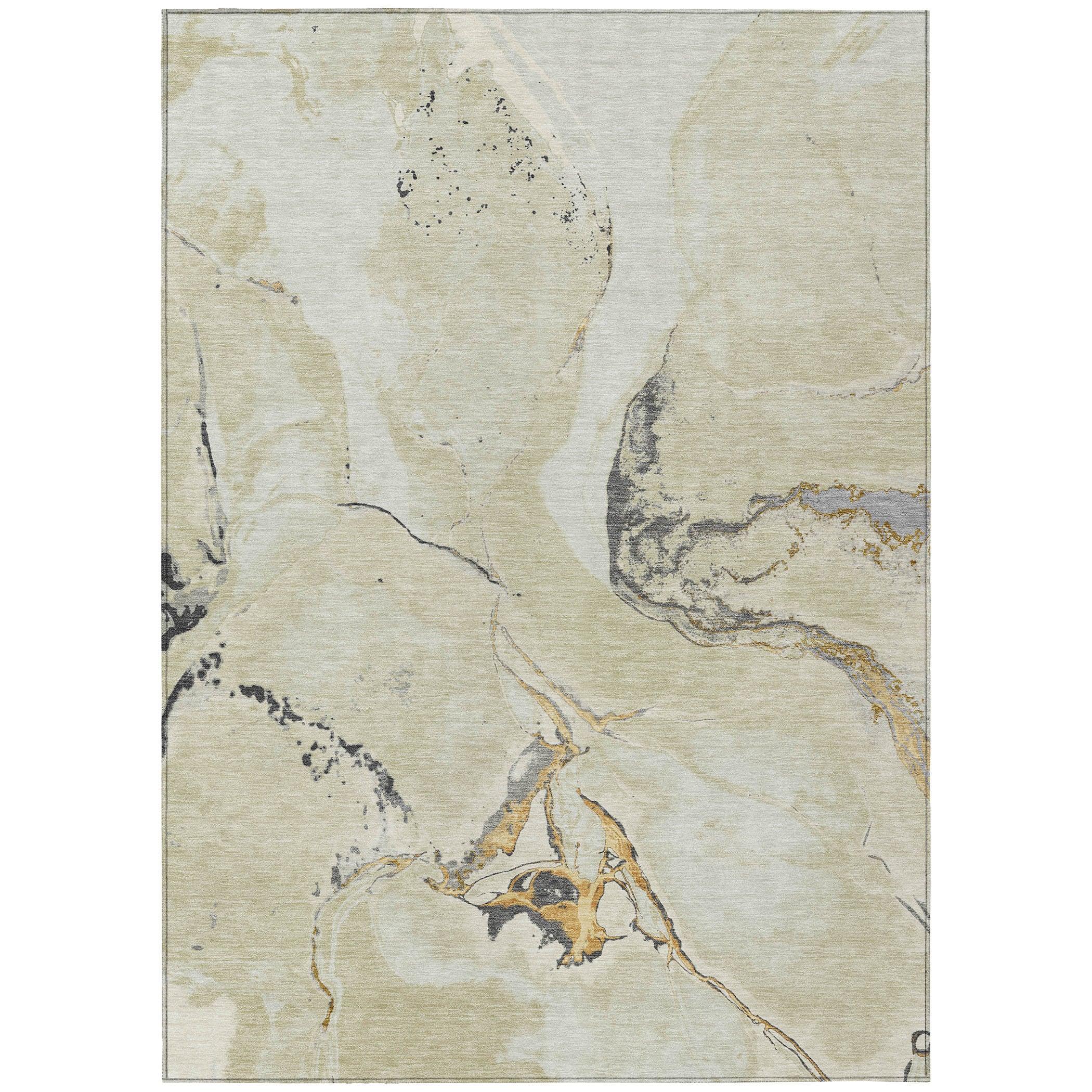 Machine Washable Indoor/Outdoor Chayden ACN1005 Ivory Rug