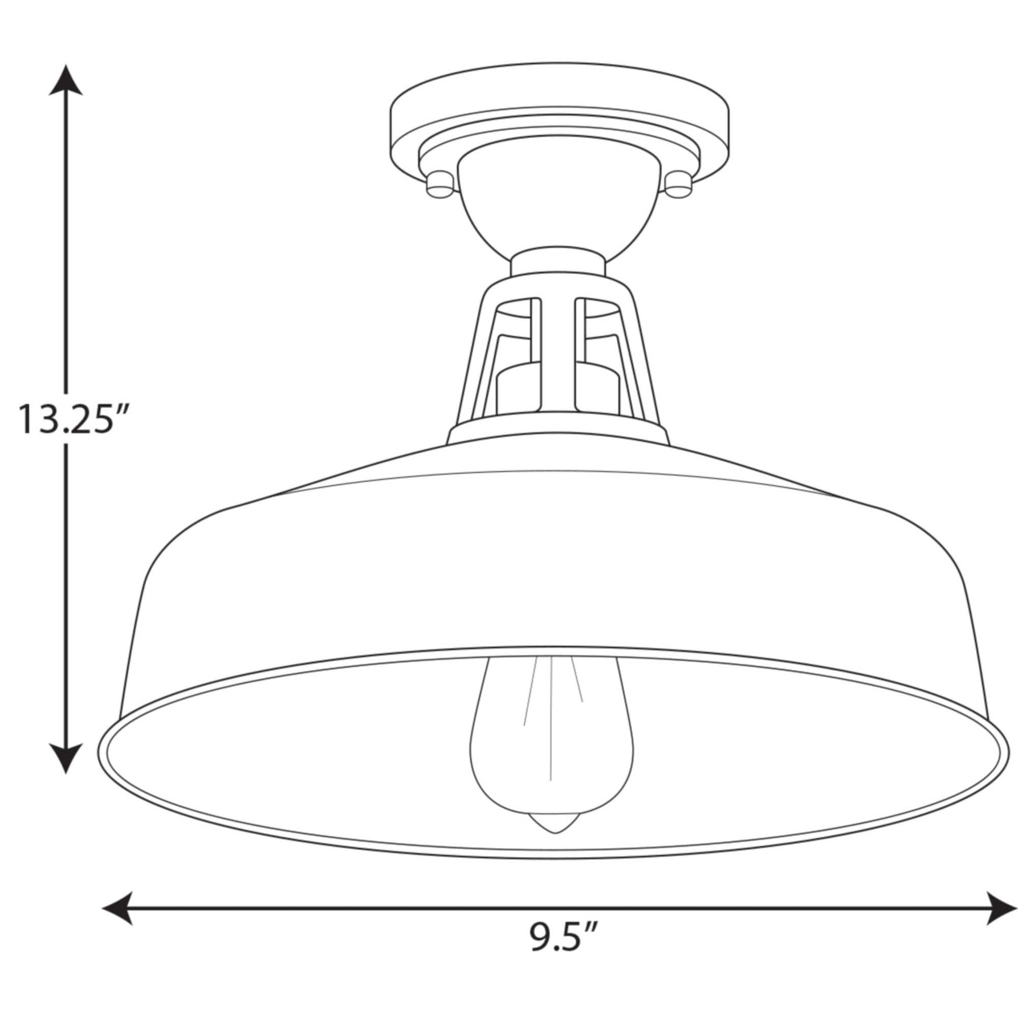 Progress Lighting, Cedar Springs, 1-Light Ceiling Light, Red Finish, White Shade