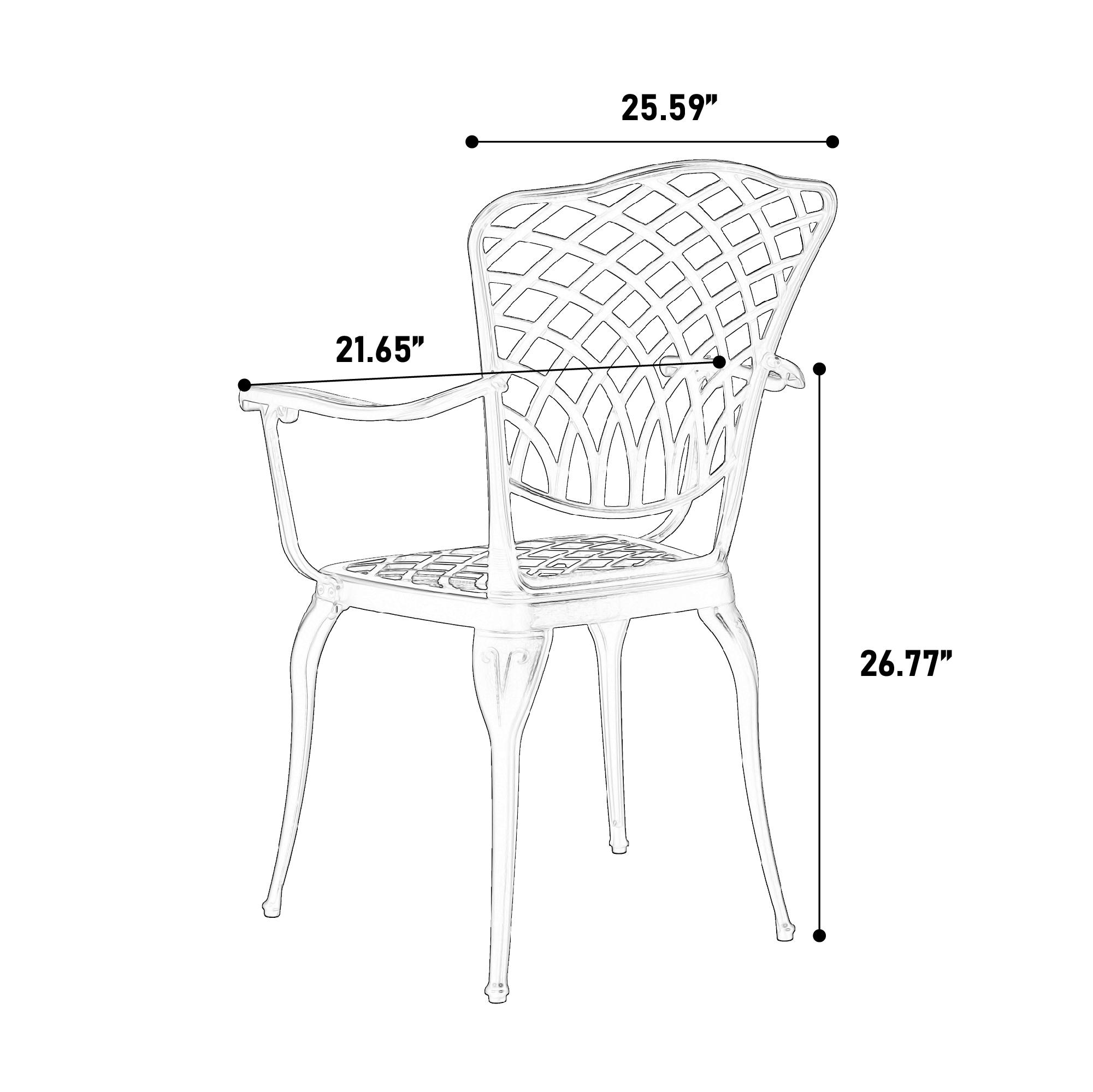 World Menagerie 3 Piece Patio Bistro Set Cast Aluminum Bistro Table And Chairs Set Of 2 With Umbrella Hole,All Weather Metal Bistro Table Set,Outdoor Patio Furniture Set For Garden