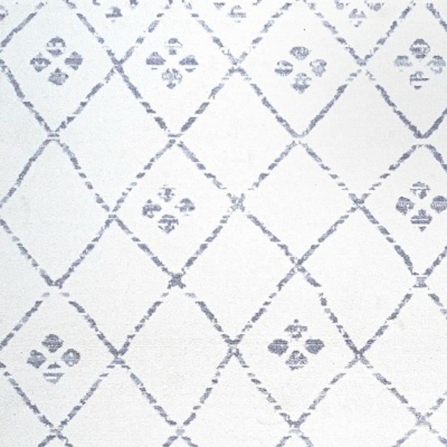 2'x 8' Izil Moroccan Geometric Diamond Runner Rug, White/Light Gray - JONATHAN Y