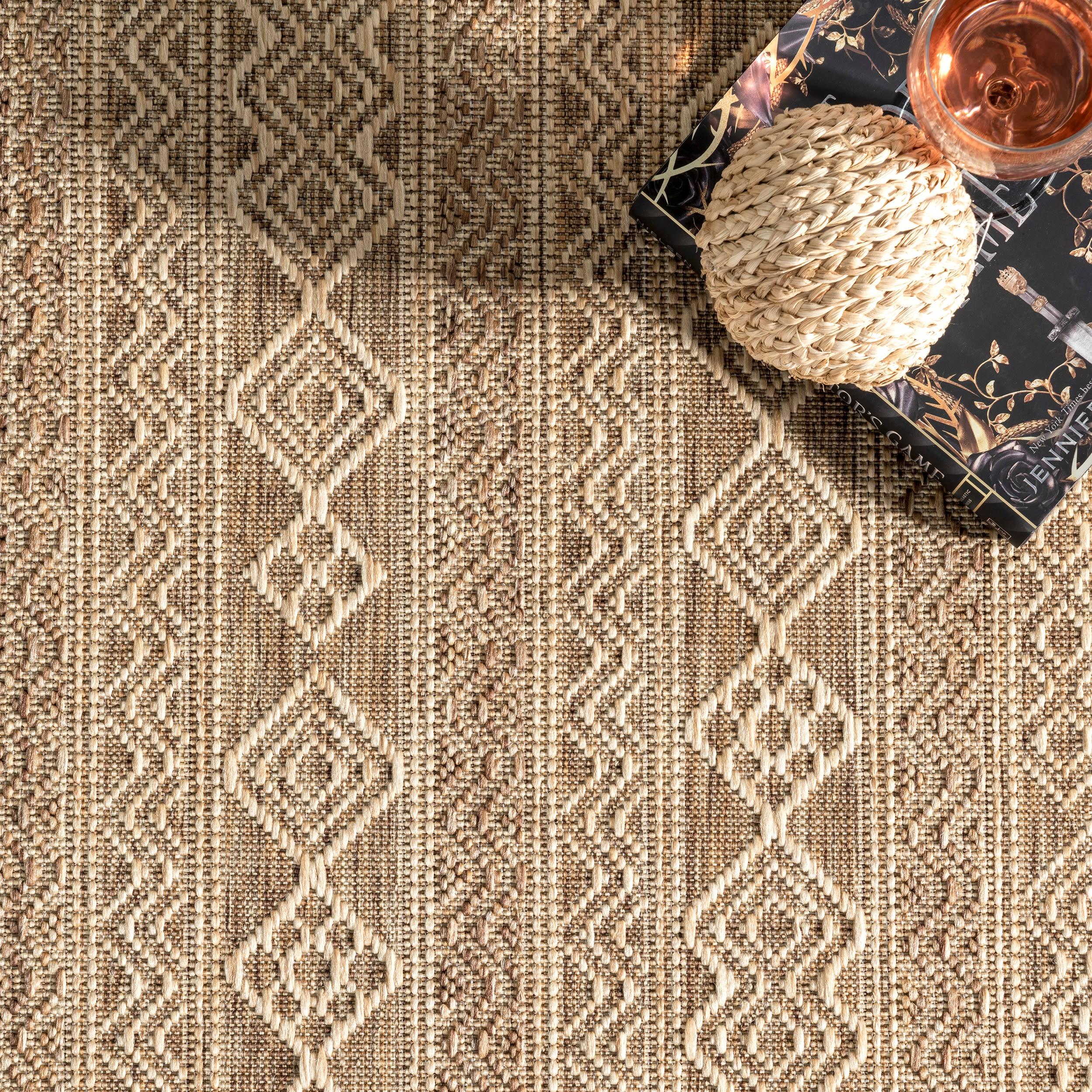 Devon Geometric Striped Indoor and Outdoor Area Rug - nuLOOM