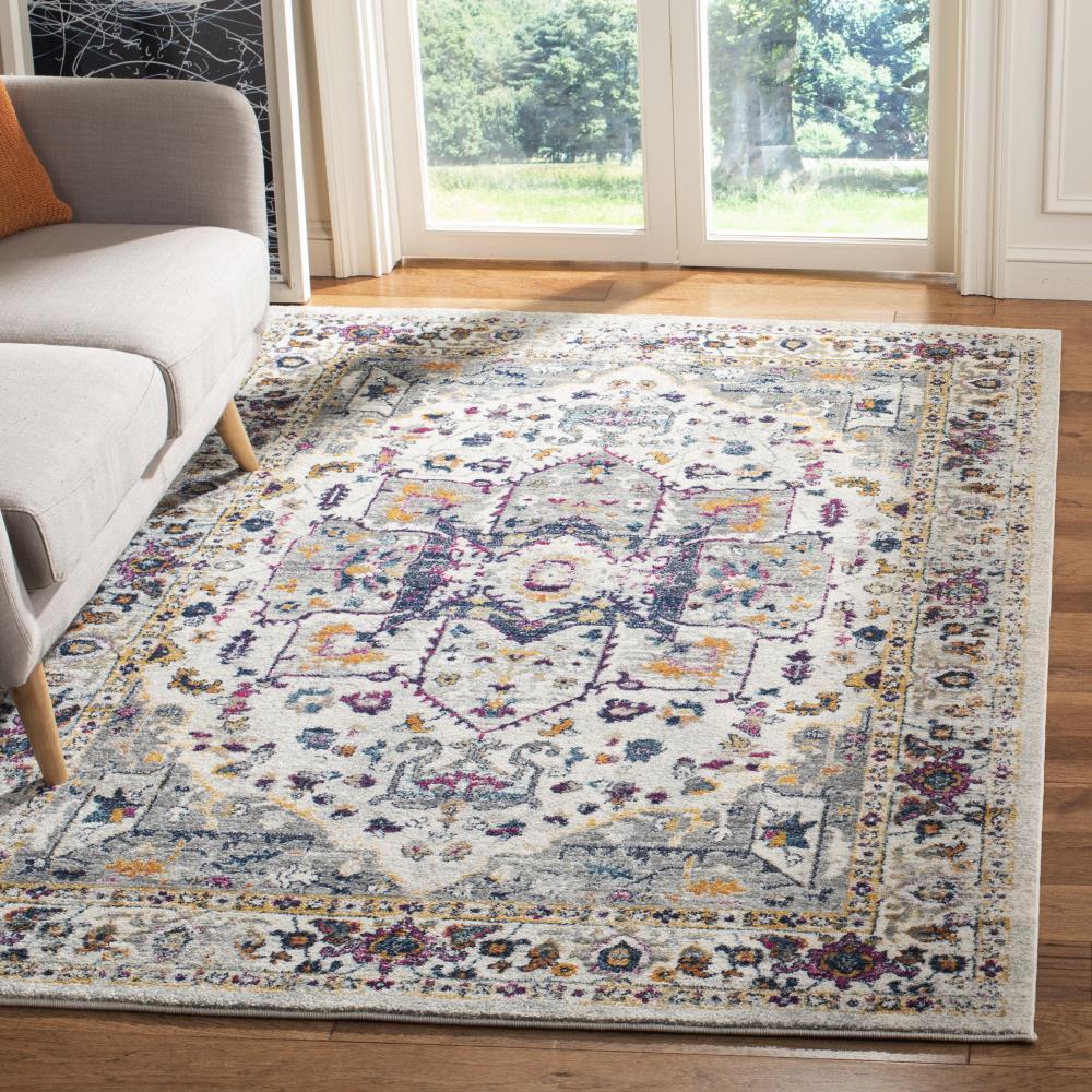 Evoke EVK275 Power Loomed Area Rug - Ivory/Grey - 5'3"x7'6" - Safavieh.