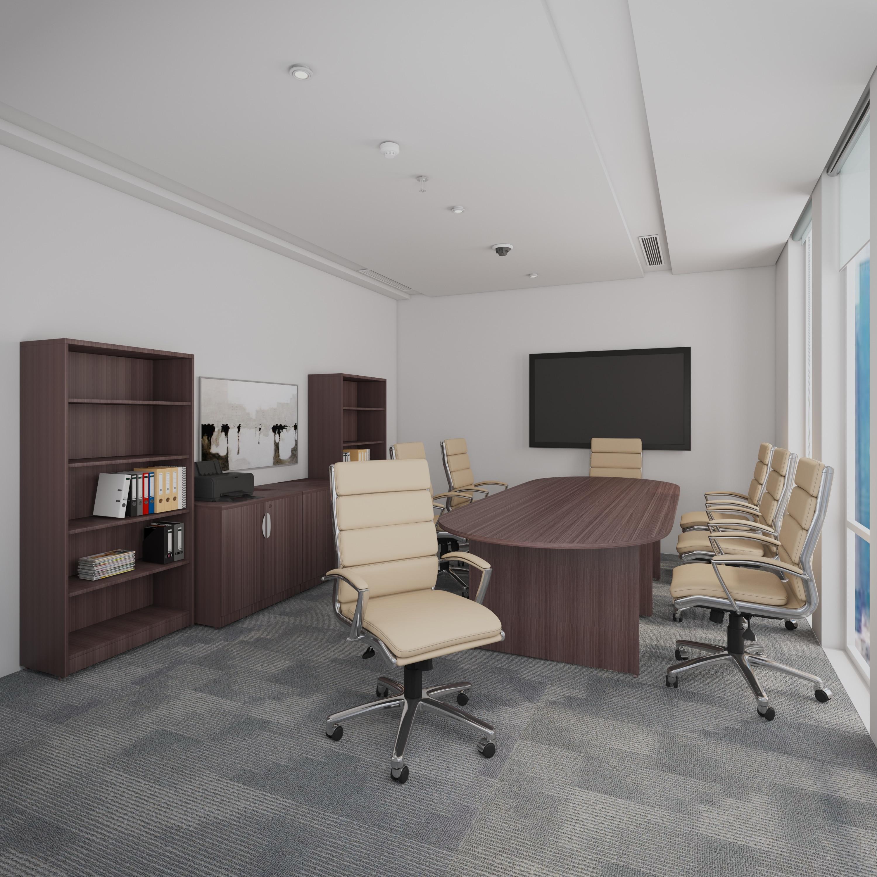 Contemporary Striped Executive Office Chair Beige with Lumbar Support & Casters - Boss Office Products