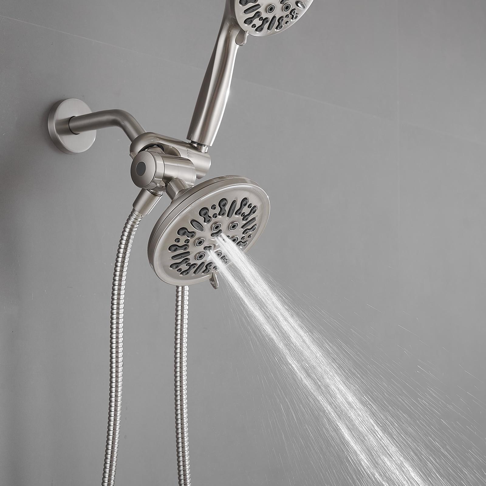 Single Handle 1-Spray Round Rain Shower Faucet Combo Set with Dual Function Pressure Balance Valve