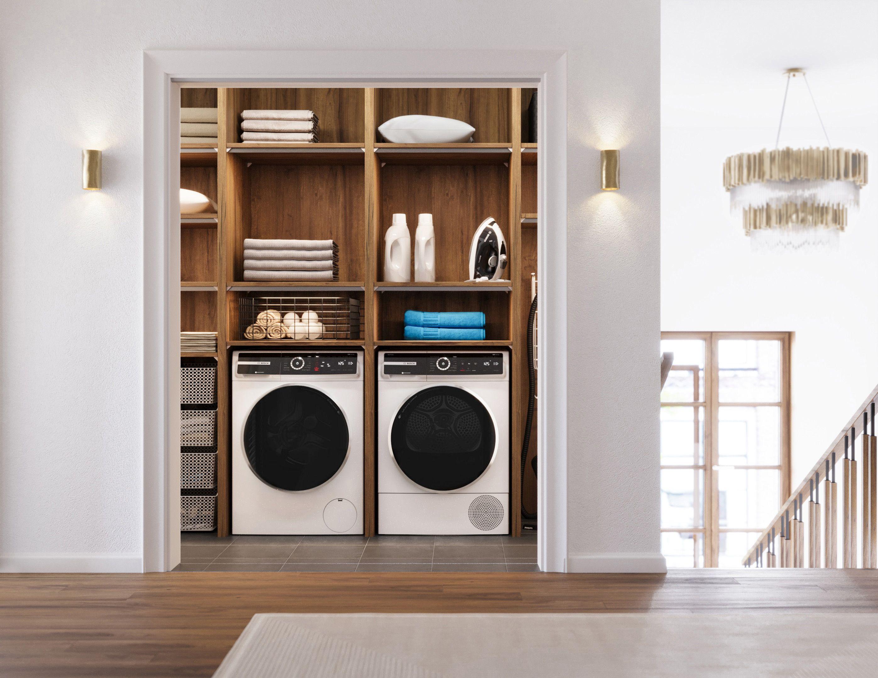 Bosch 500 Series White Smart Front Load Washer with Stainless Steel Drum