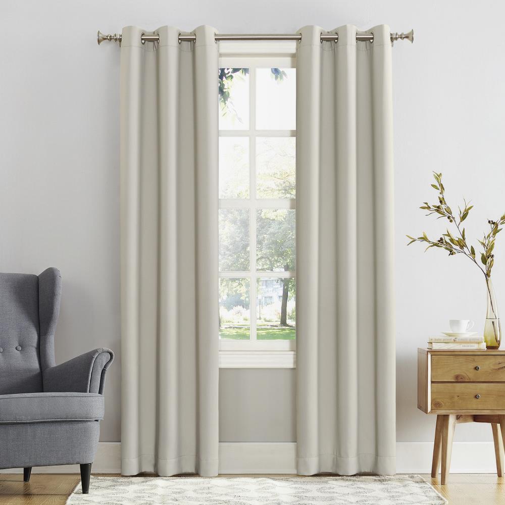 40"x108" Sun Zero Blackout Kenneth Energy Saving Grommet Curtain Panel Pearl: Modern Thermal Insulated Noise Reduction