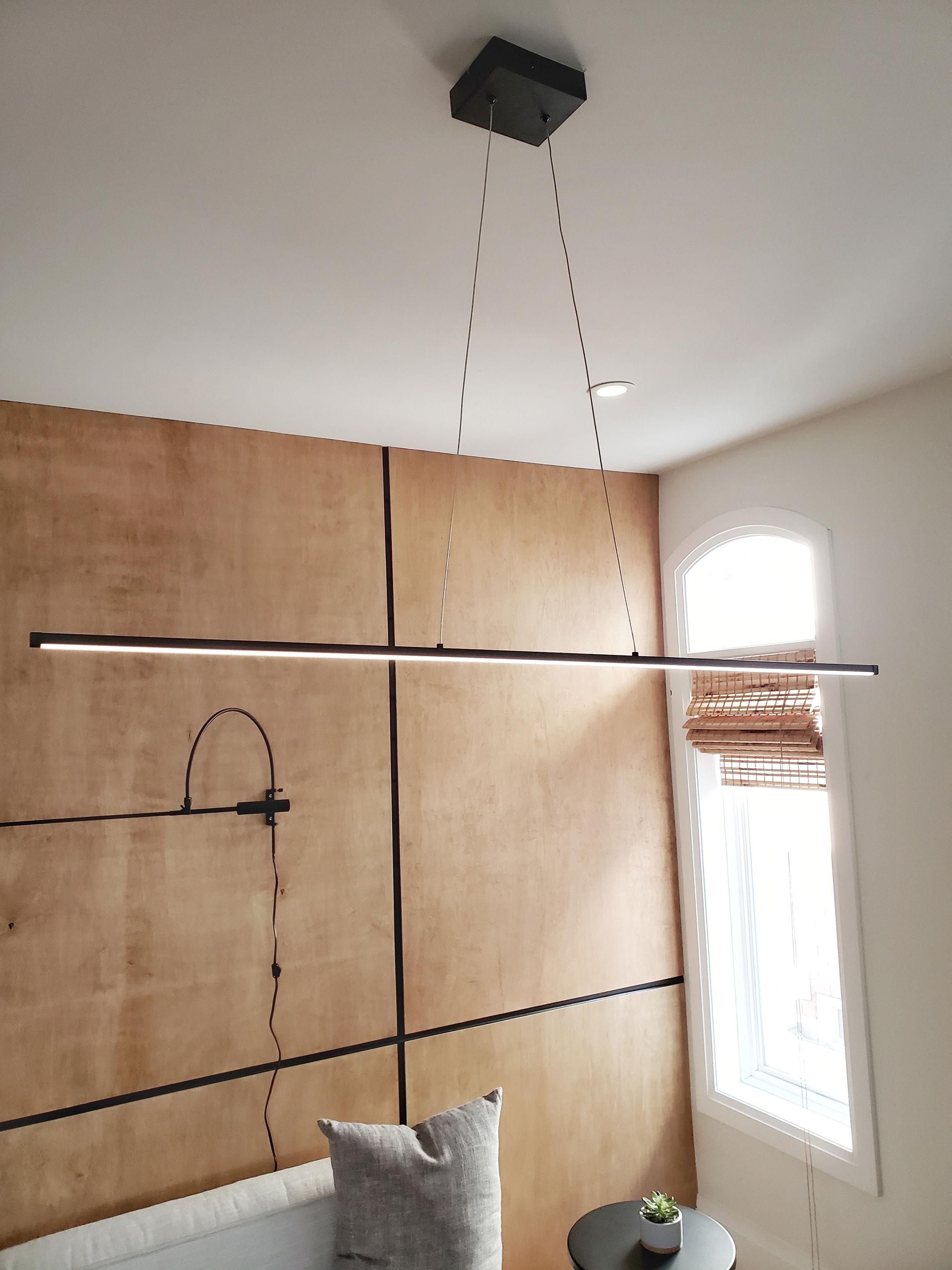 Dainolite ARY-4830LEDHP-MB 30W Led Horizontal Pendant Matte Black with White Acrylic Diffuser