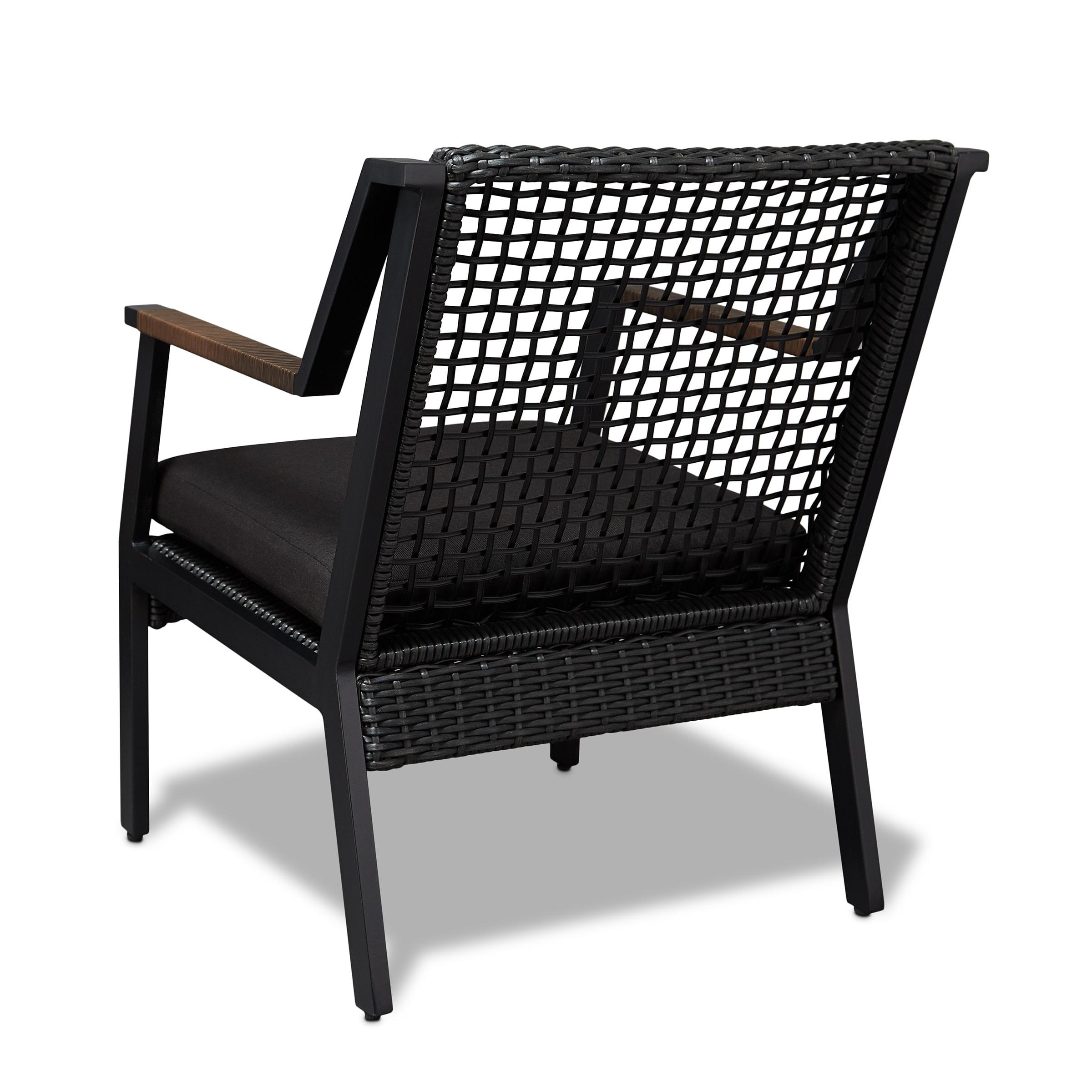 Real Flame Calvin Aluminum Patio Dining Arm Chair in Black (Set of 2)