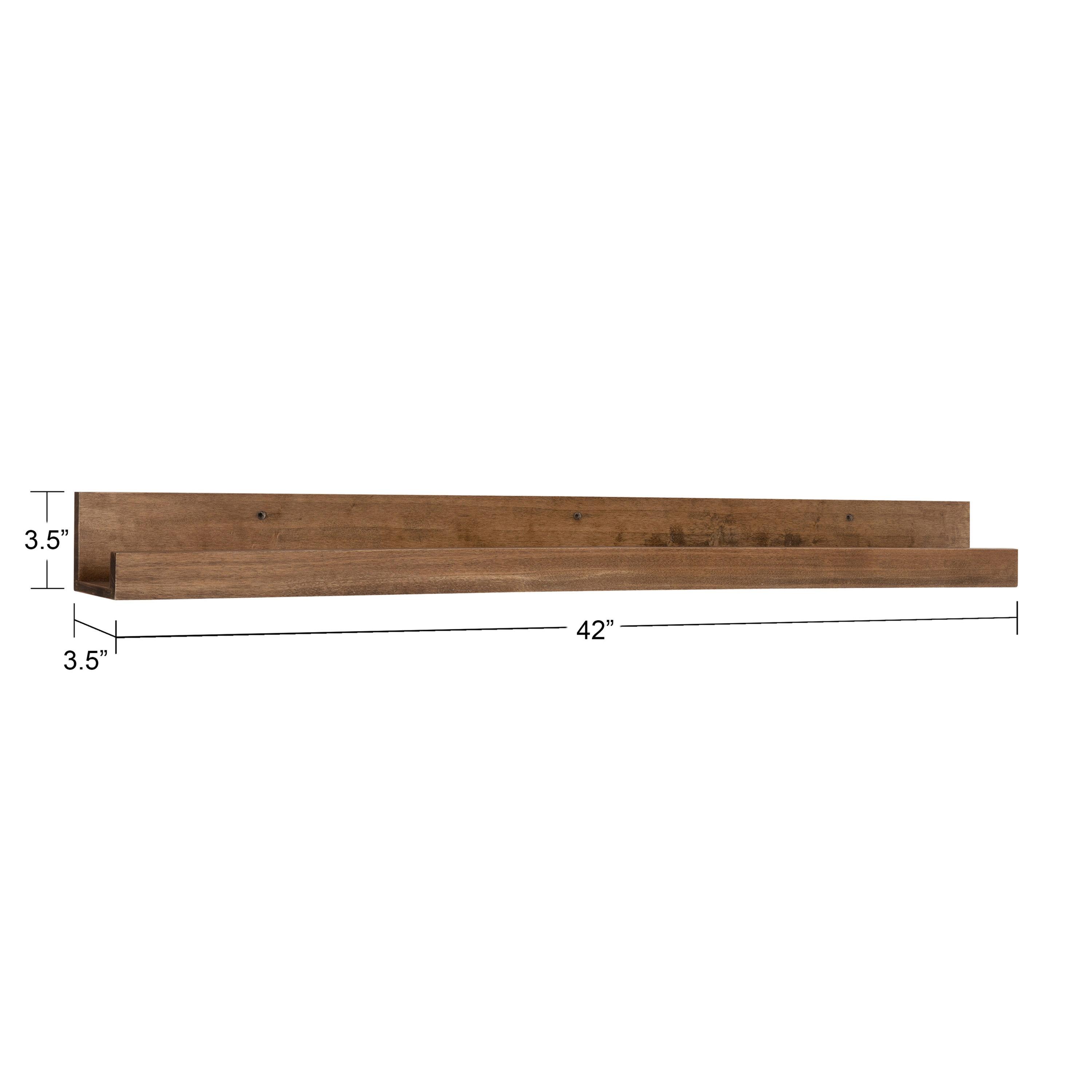 42" Levie Wooden Picture Ledge Wall Shelf Rustic Brown - Kate & Laurel All Things Decor: Modern Display, No Assembly Required