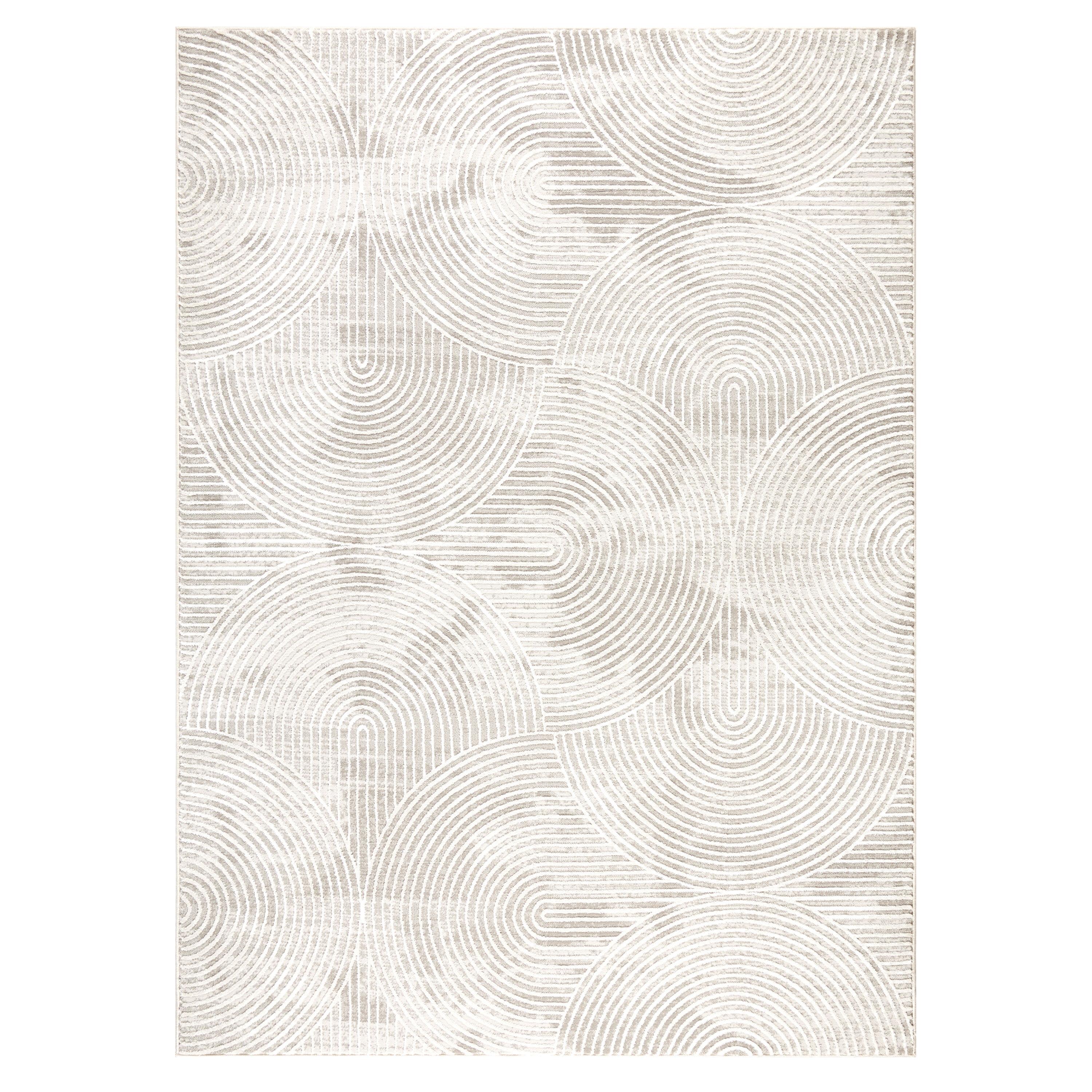 TOWN & COUNTRY Luxe Maya Soft Arches Neutral Indoor Area Rug with High-Low Texture, Ivory/Greige
