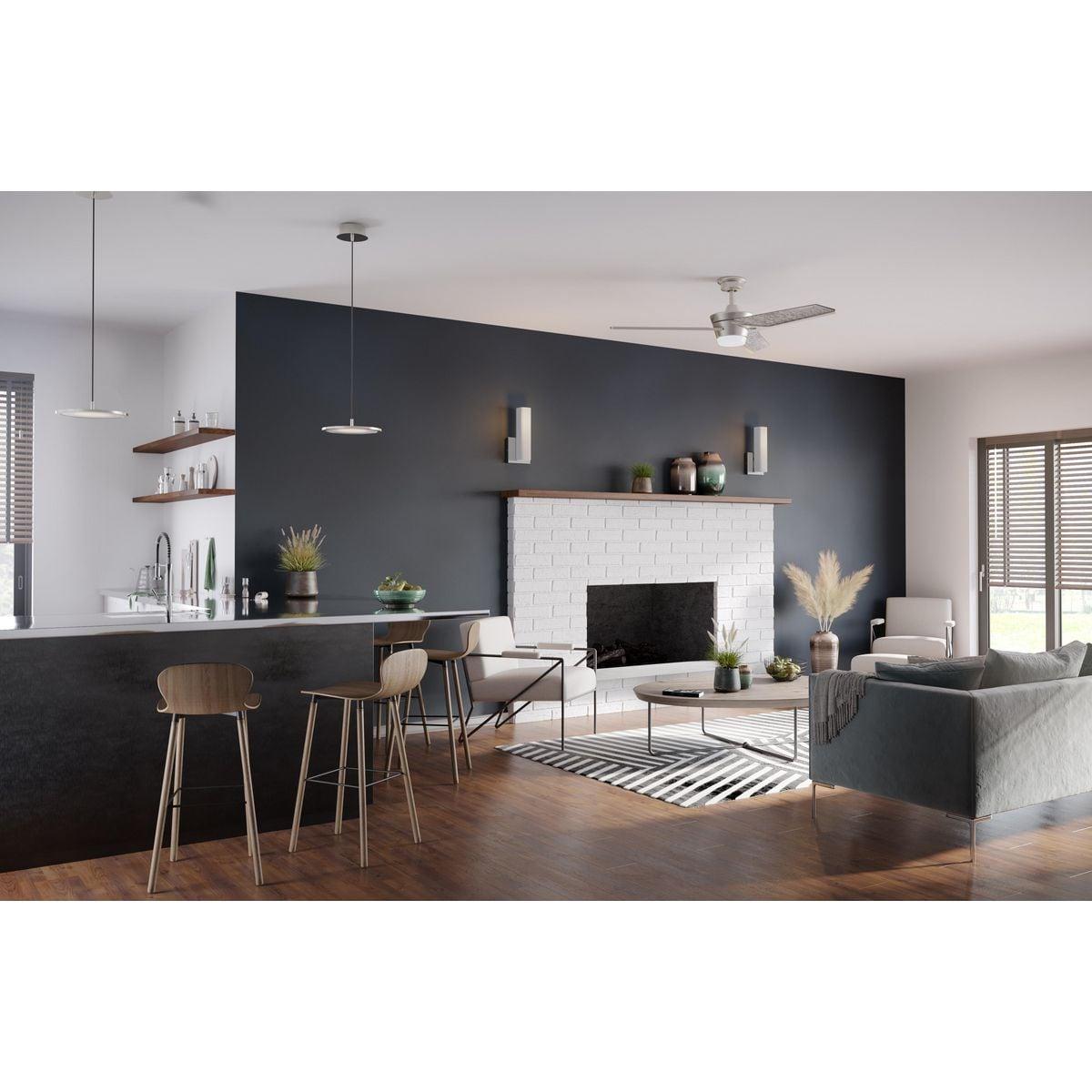 Progress Lighting, Beam Collection, 1-Light LED Wall Bracket, Brushed Nickel, Opal Glass Shade