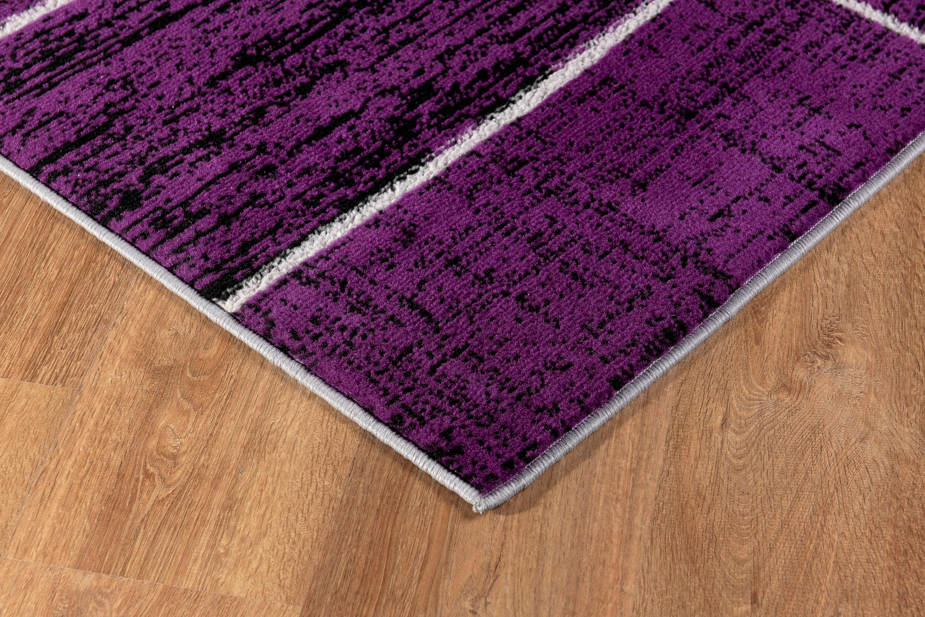 L Baiet SL973Z23 Verena Geometric Rug, Purple - 2 x 3 ft.