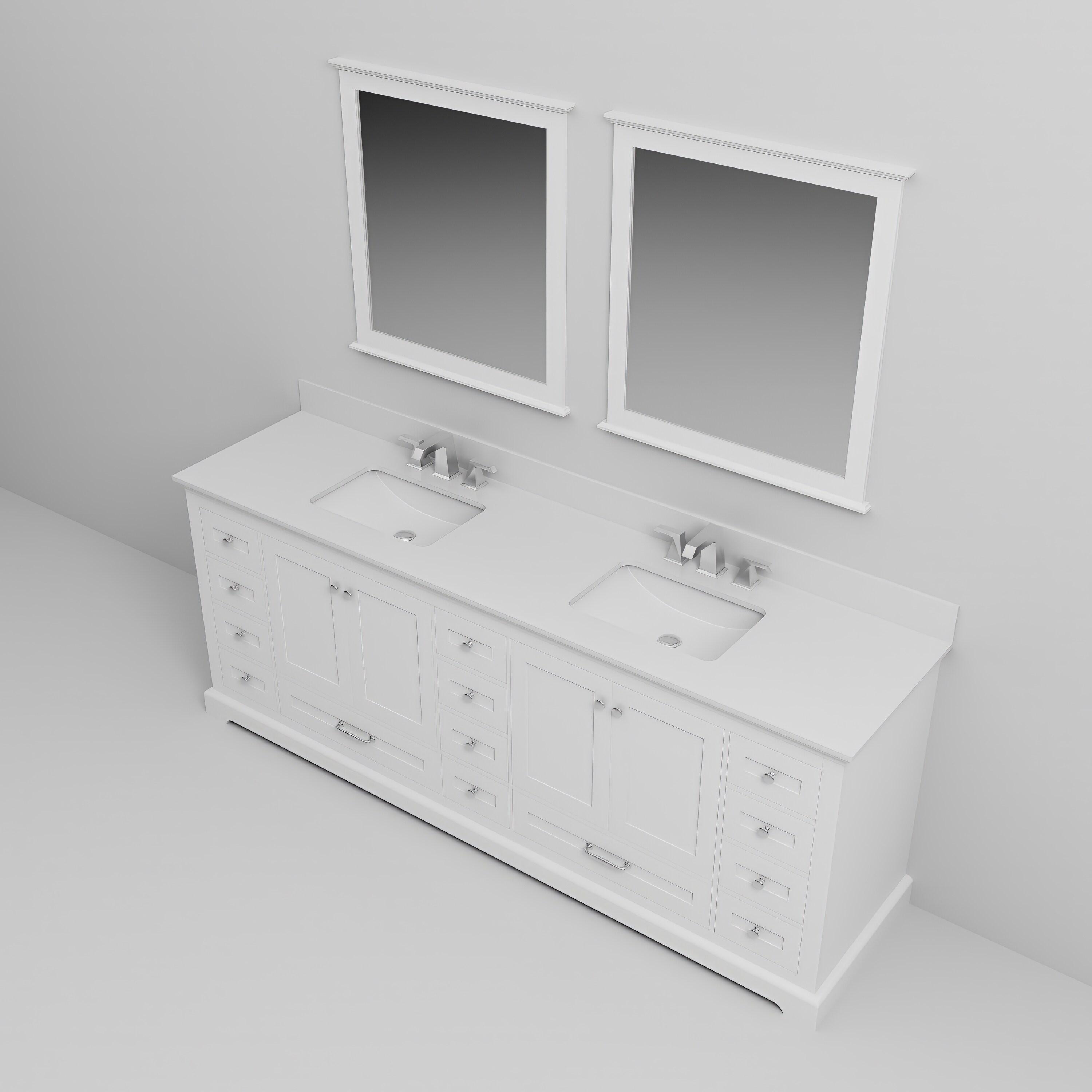 Lexora Dukes 84" Double Bathroom Vanity Base Only