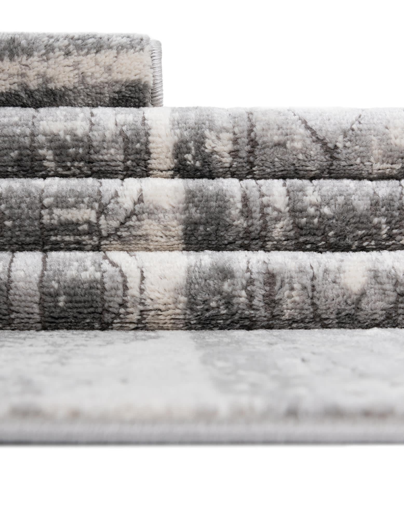 Unique Loom Portland Collection Area Rug - Depoe (4' 1" Square Gray/Ivory)