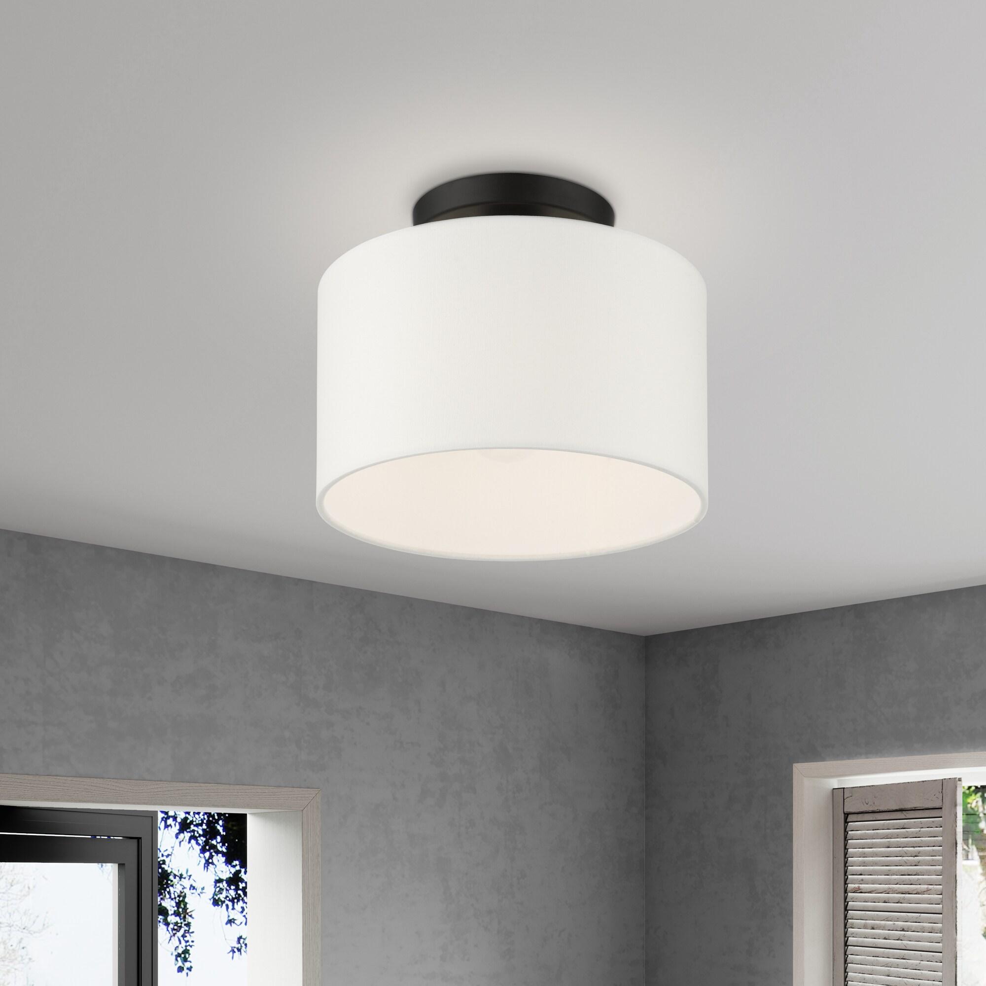Livex Lighting Clark 1 - Light Semi-Flush Mount in  Black
