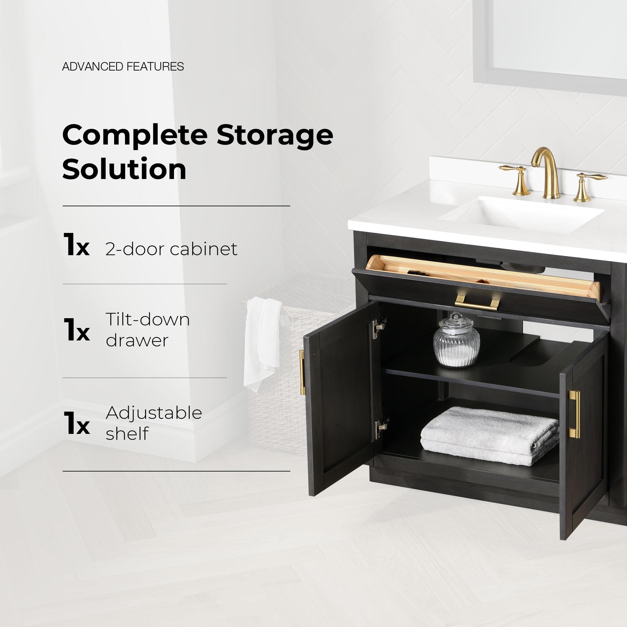 OVE Decors Bailey Single Bathroom Vanity with Premium Countertop
