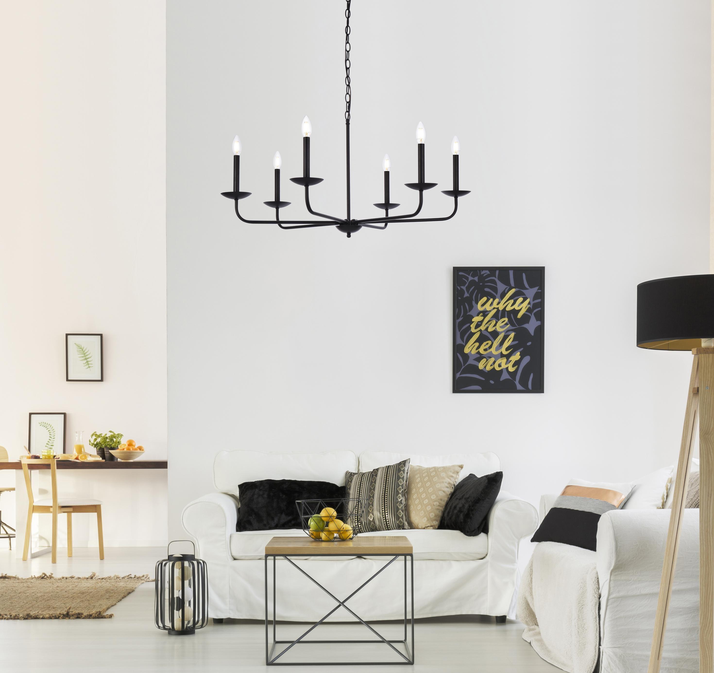 Elegant Lighting Cohen 36 inch pendant in black