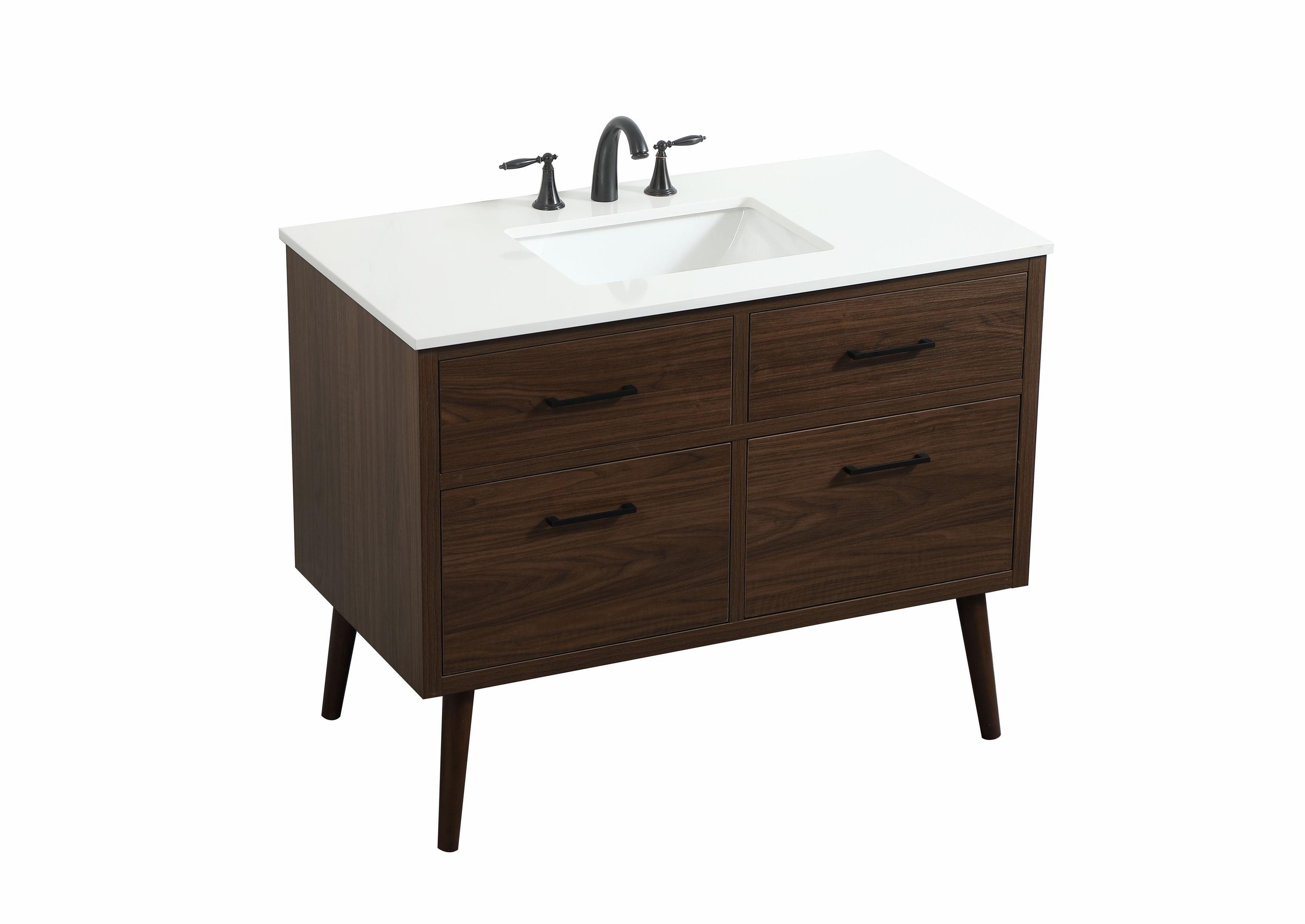 Elegant Kitchen and Bath Elegant Kitchen and Bath 42 Inch Single Bathroom Vanity in Natural Oak