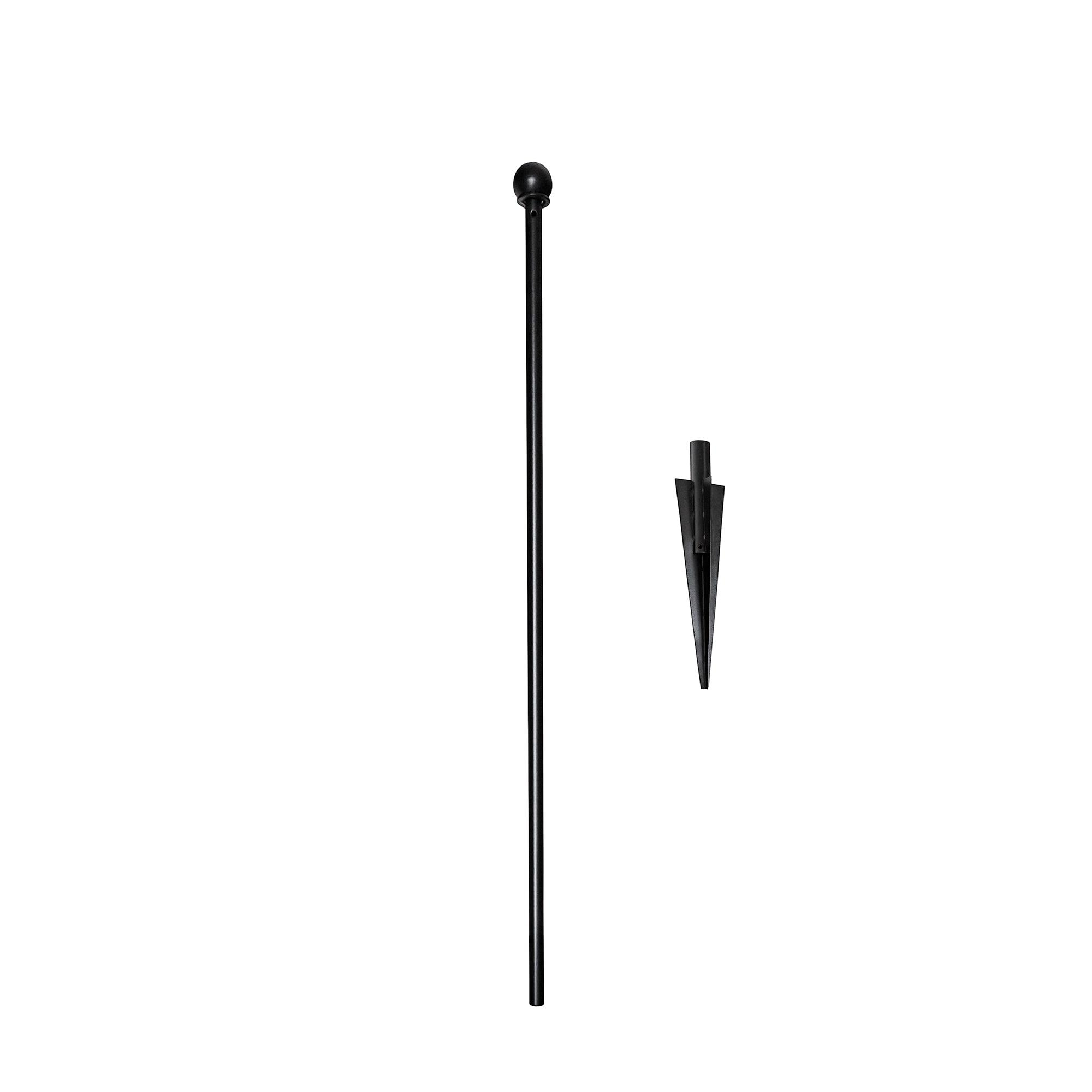 Nuvo Iron 1-1/2-in Wide Black Galvanized Steel No Dig Security Fence Post