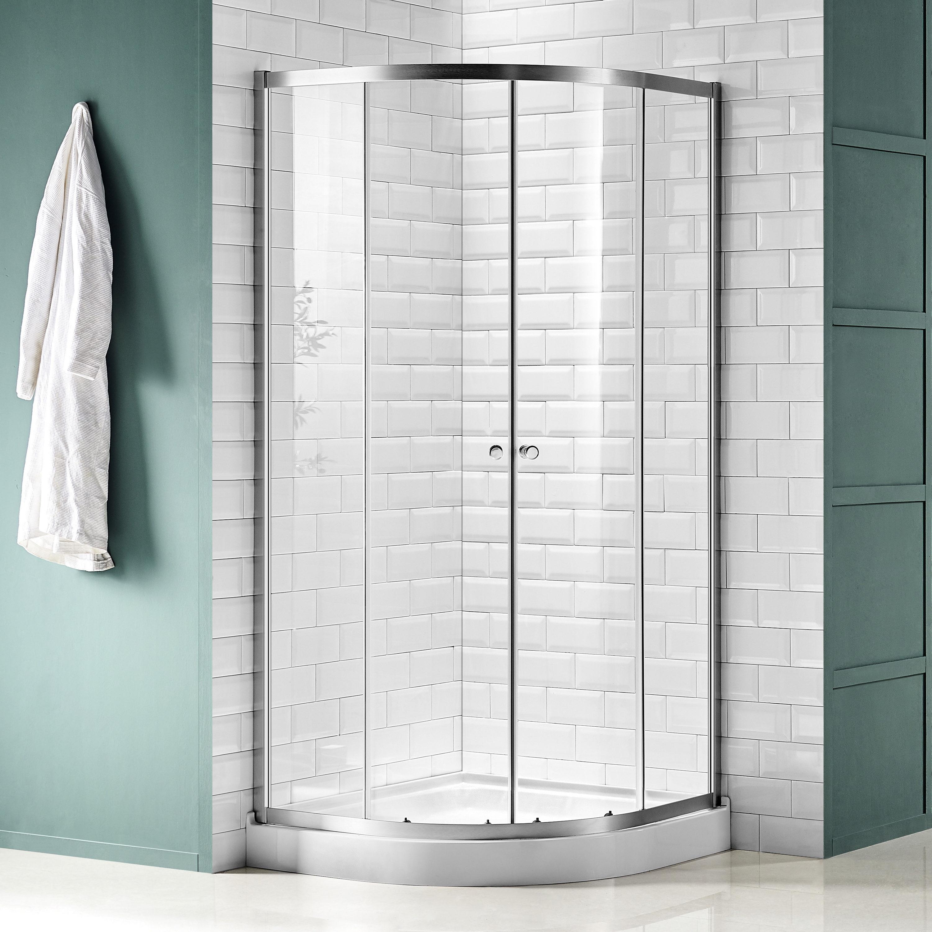 Mare Series 35.2'' W 76'' H Framed Round Reversible Shower Enclosure