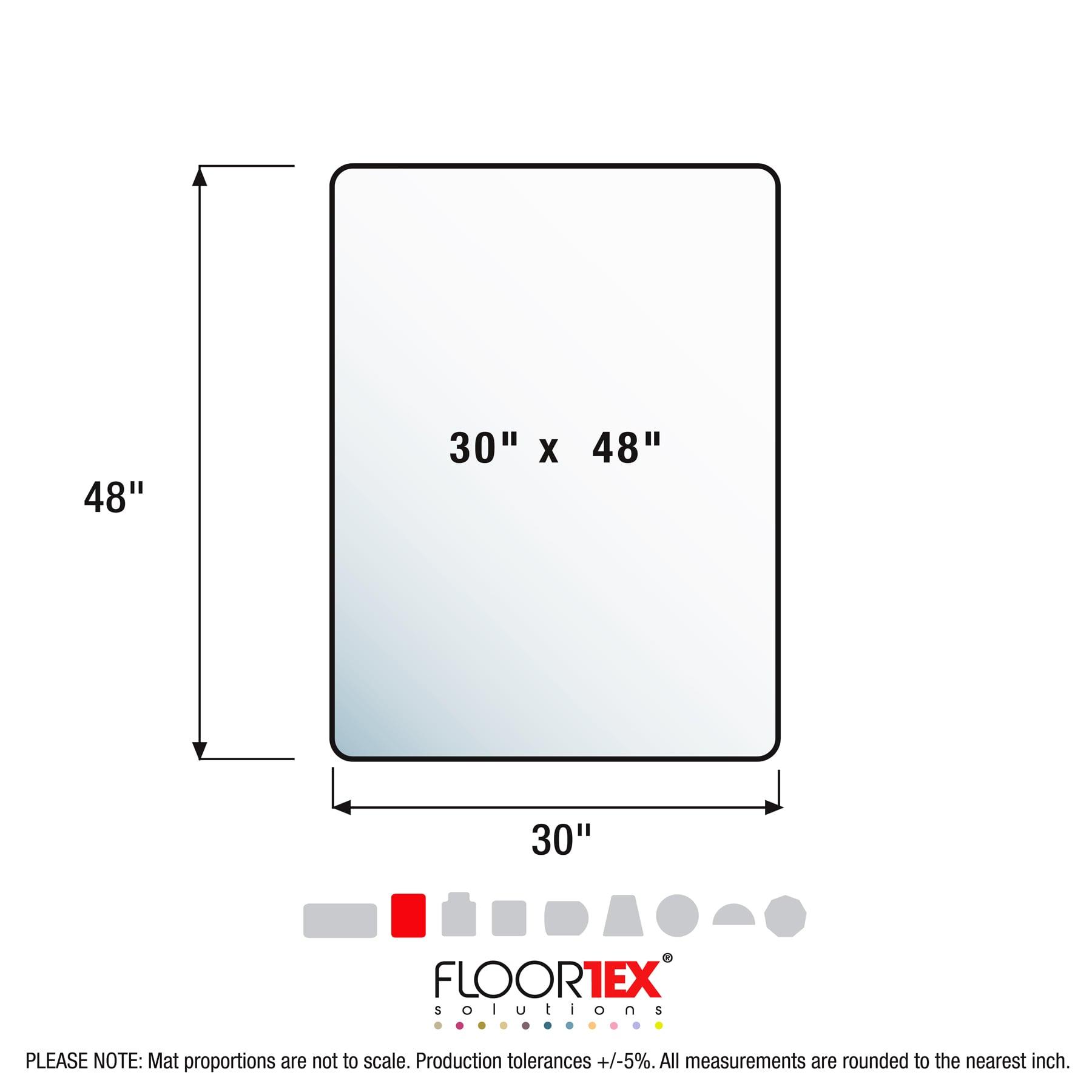 Floortex Advantagemat Vinyl Rectangular Chair Mat for Carpets up to 1/4" - 30" x 48" Shipped Rolled