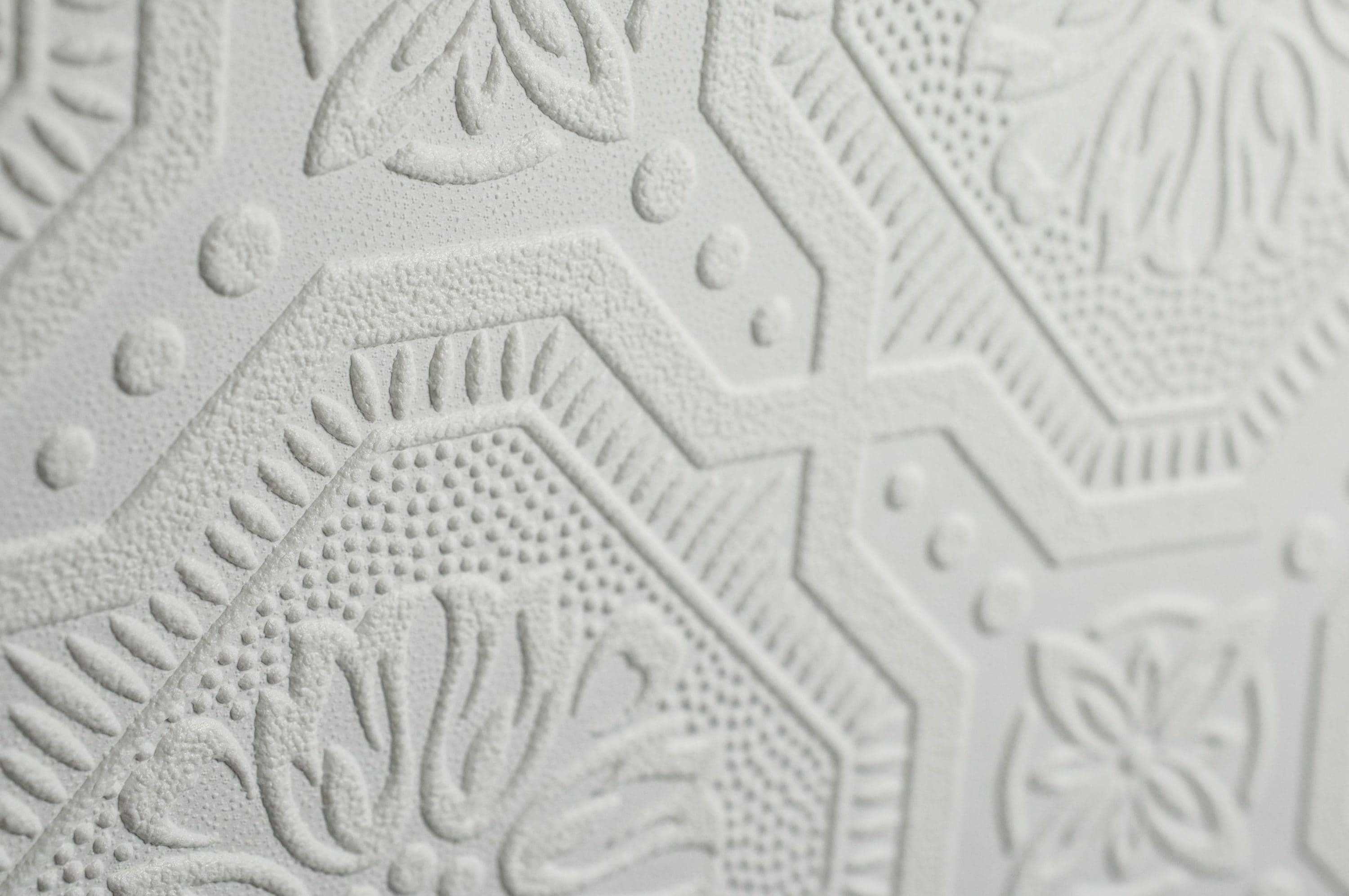 Small Squares White Paintable Wallpaper