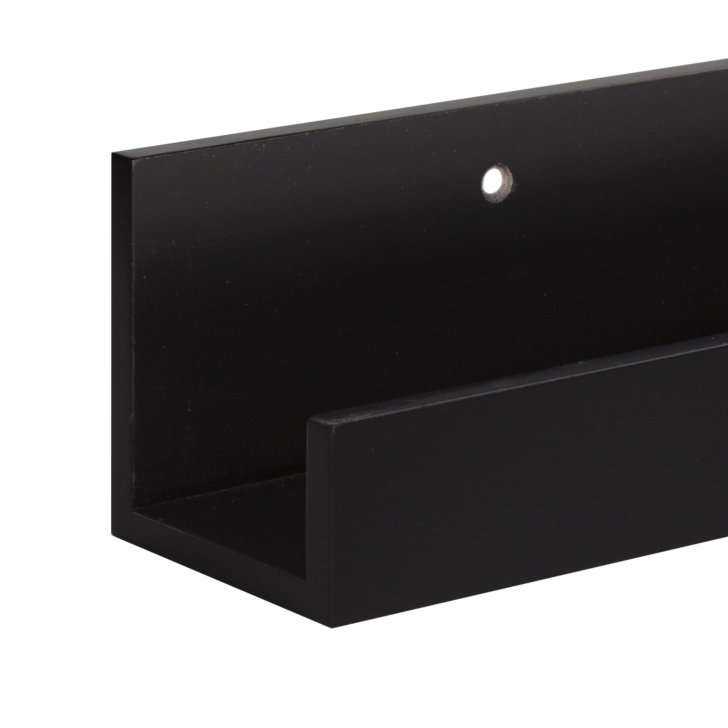 24" x 3.3" 2pc Decorative Wall Shelf Set Black - Uniek