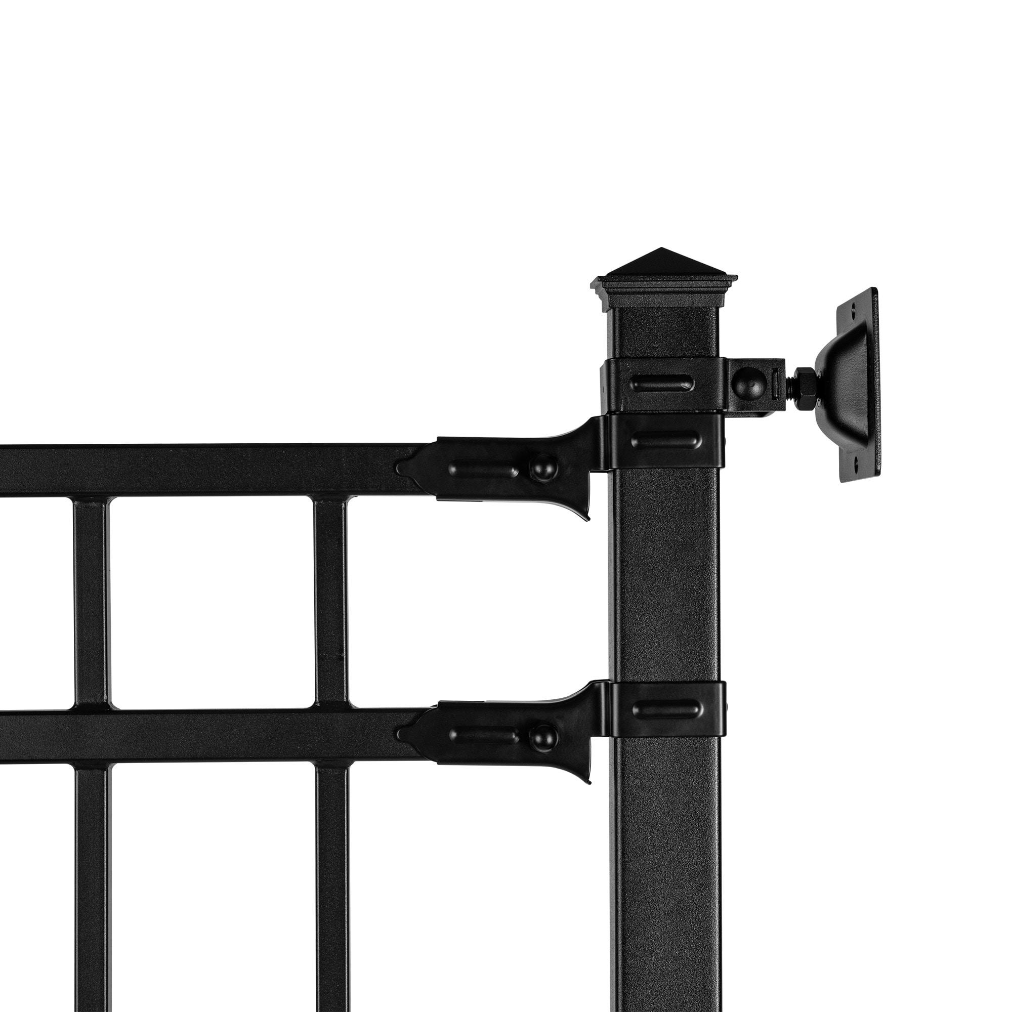 Nuvo Iron 5-ft H x 6-ft W Textured black finish Galvanized steel Containment Gate Spaced picket Fence panel