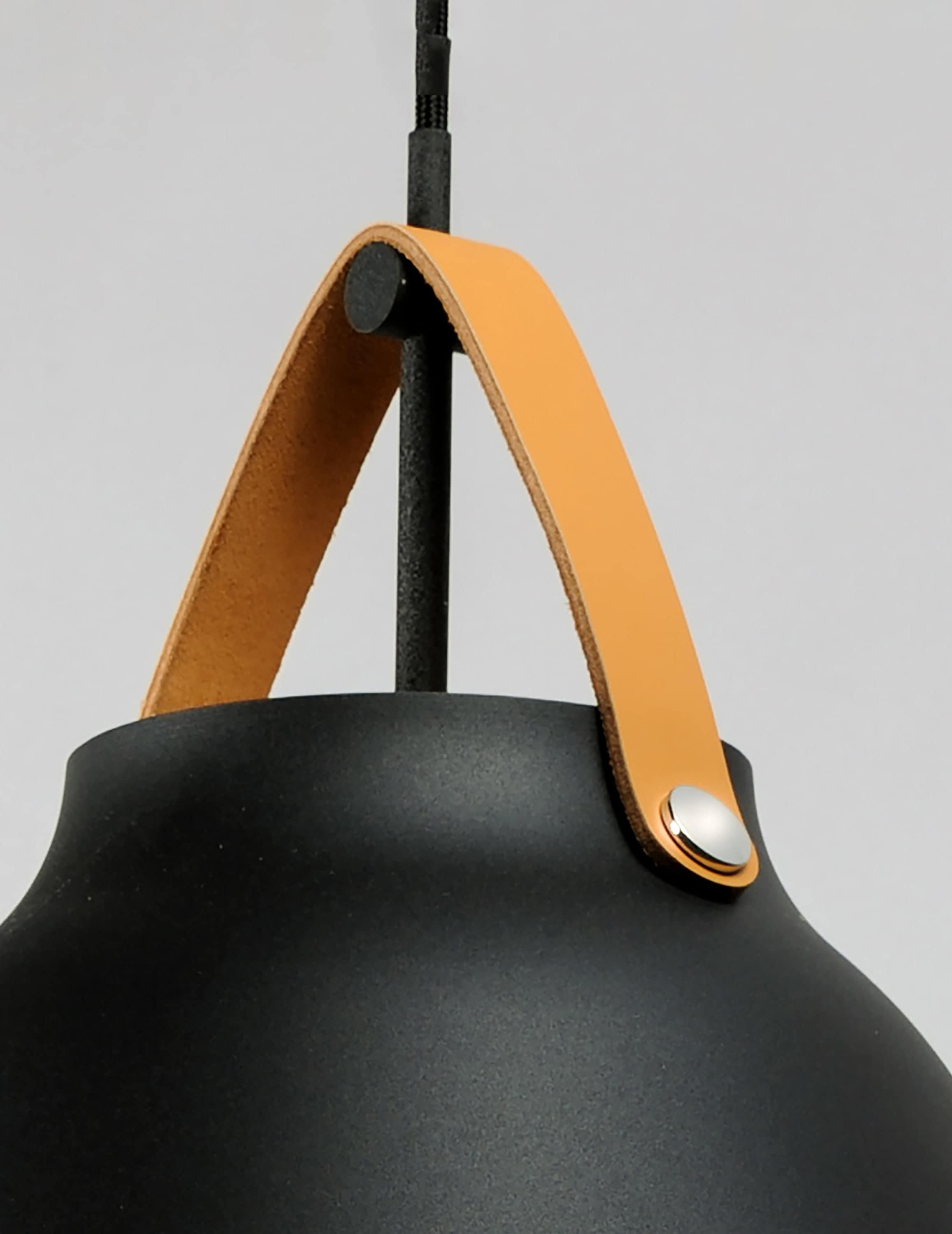 Maxim Lighting Nordic 1 - Light Pendant in  Tan Leather/Black