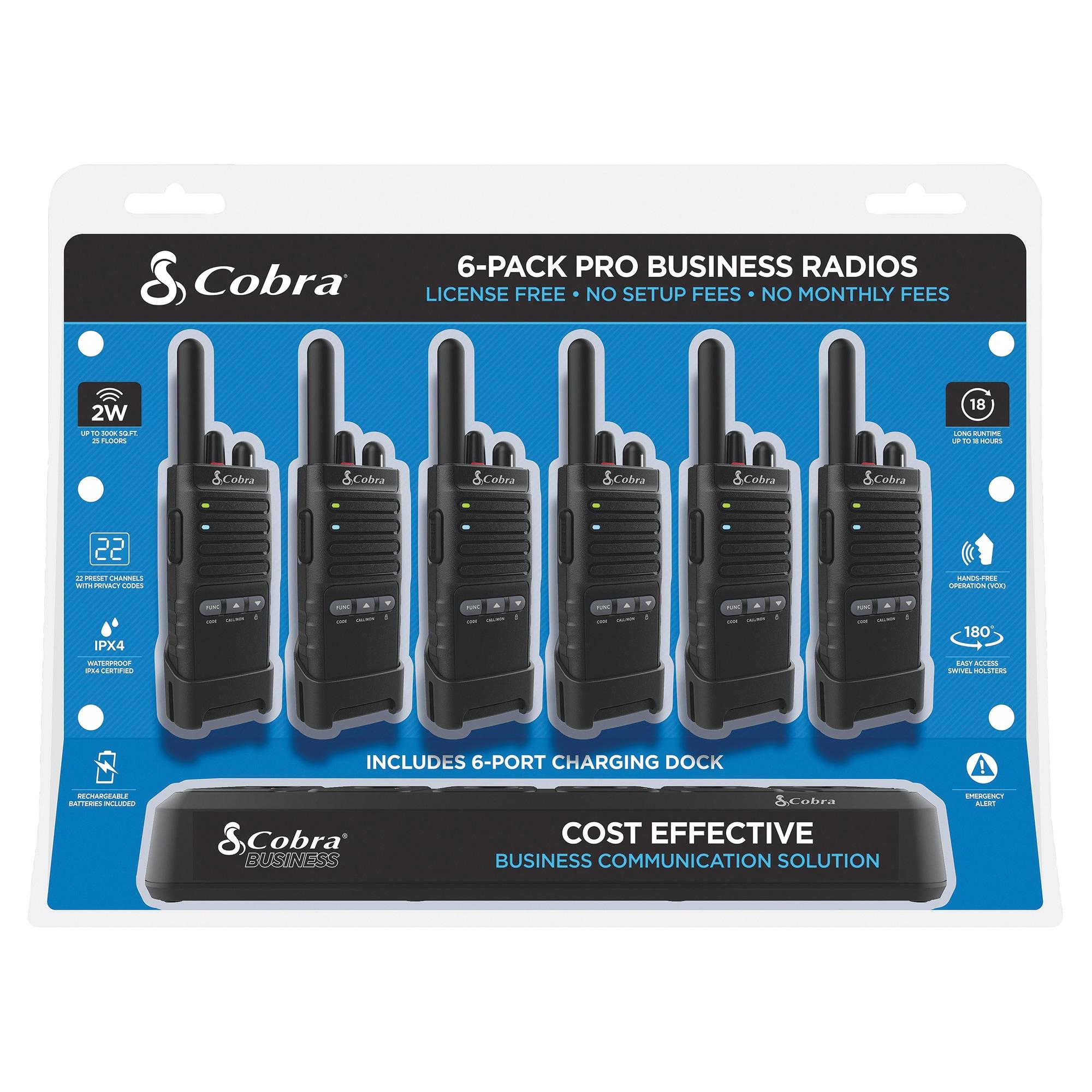 Cobra PX650 Pro Business 42-Mile-Range 2-Way Radios (6 Pack) in Black